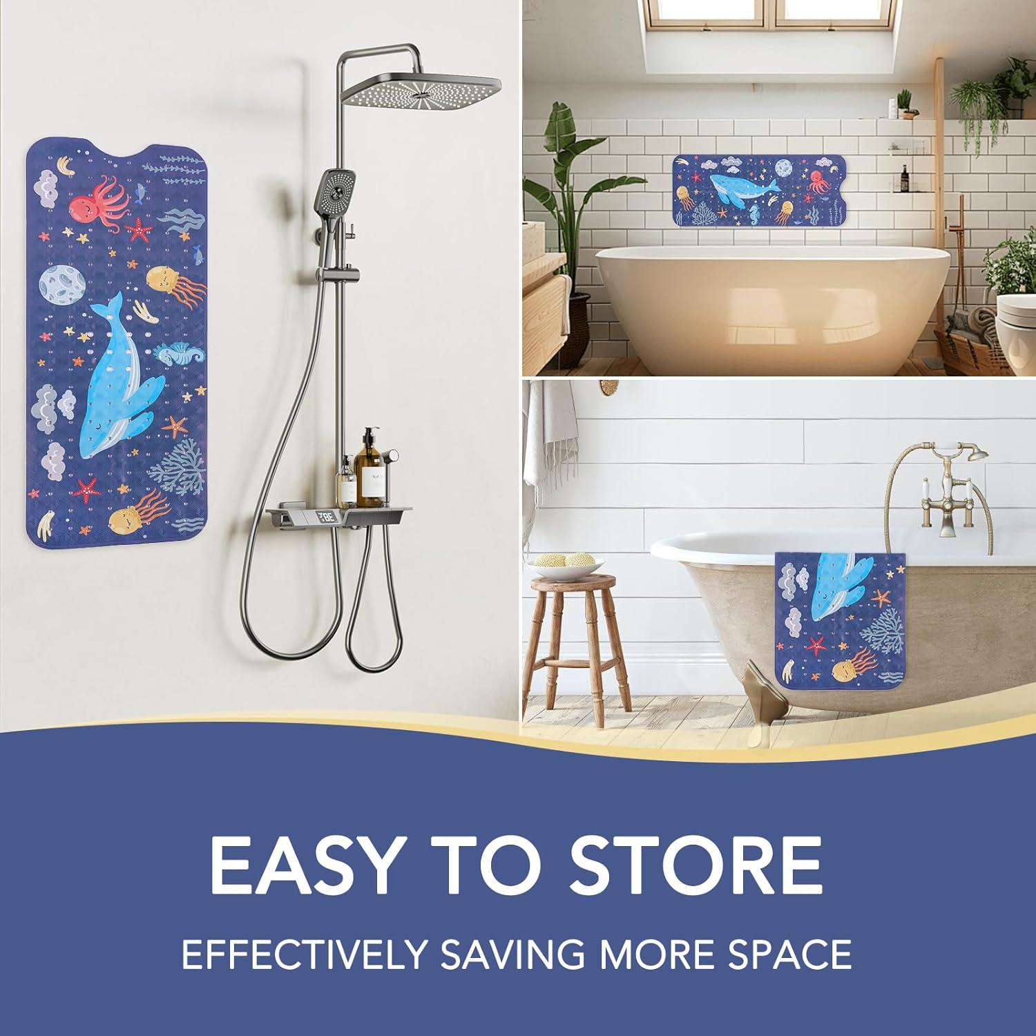 Alfombrilla de baño antideslizante PRATIQUE 100x40 cm azul