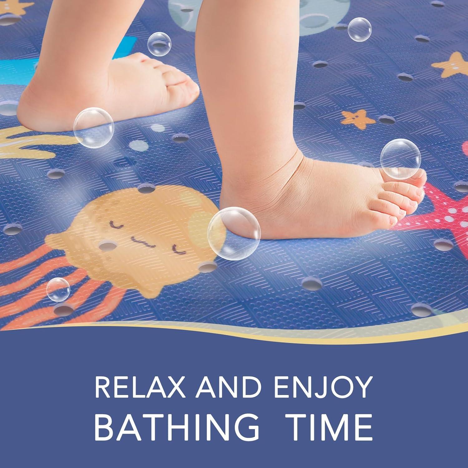 Alfombrilla de baño antideslizante PRATIQUE 100x40 cm azul