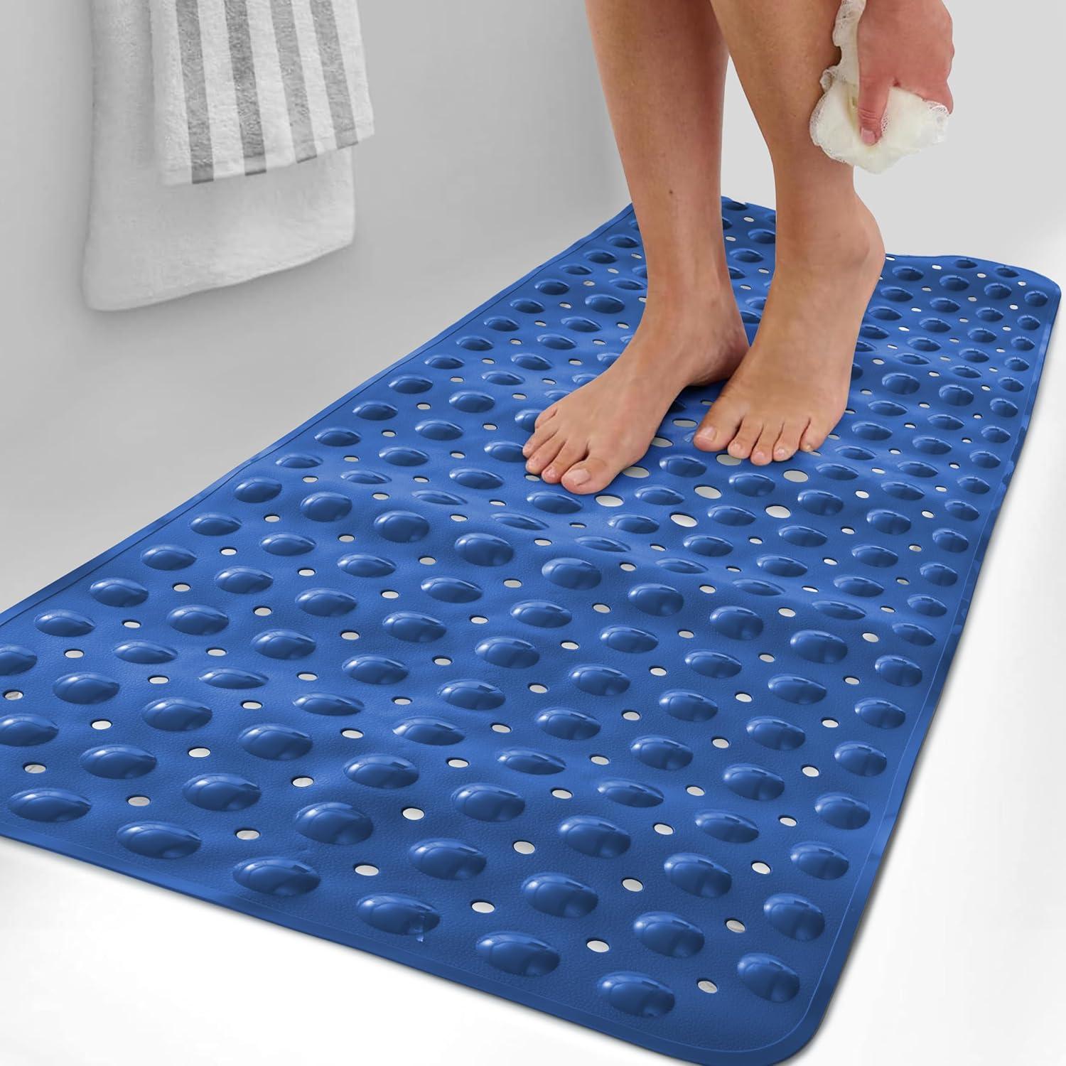 Alfombrilla de Baño Antideslizante LDC Lux Decor 101.6x40.6 cm Azul Marino