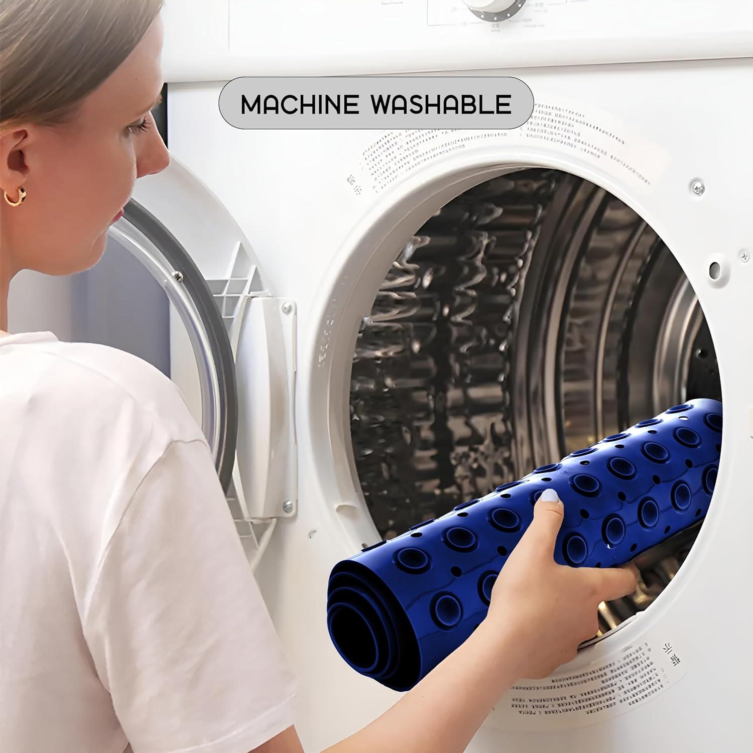 Alfombrilla de Baño Antideslizante LDC Lux Decor 101.6x40.6 cm Azul Marino