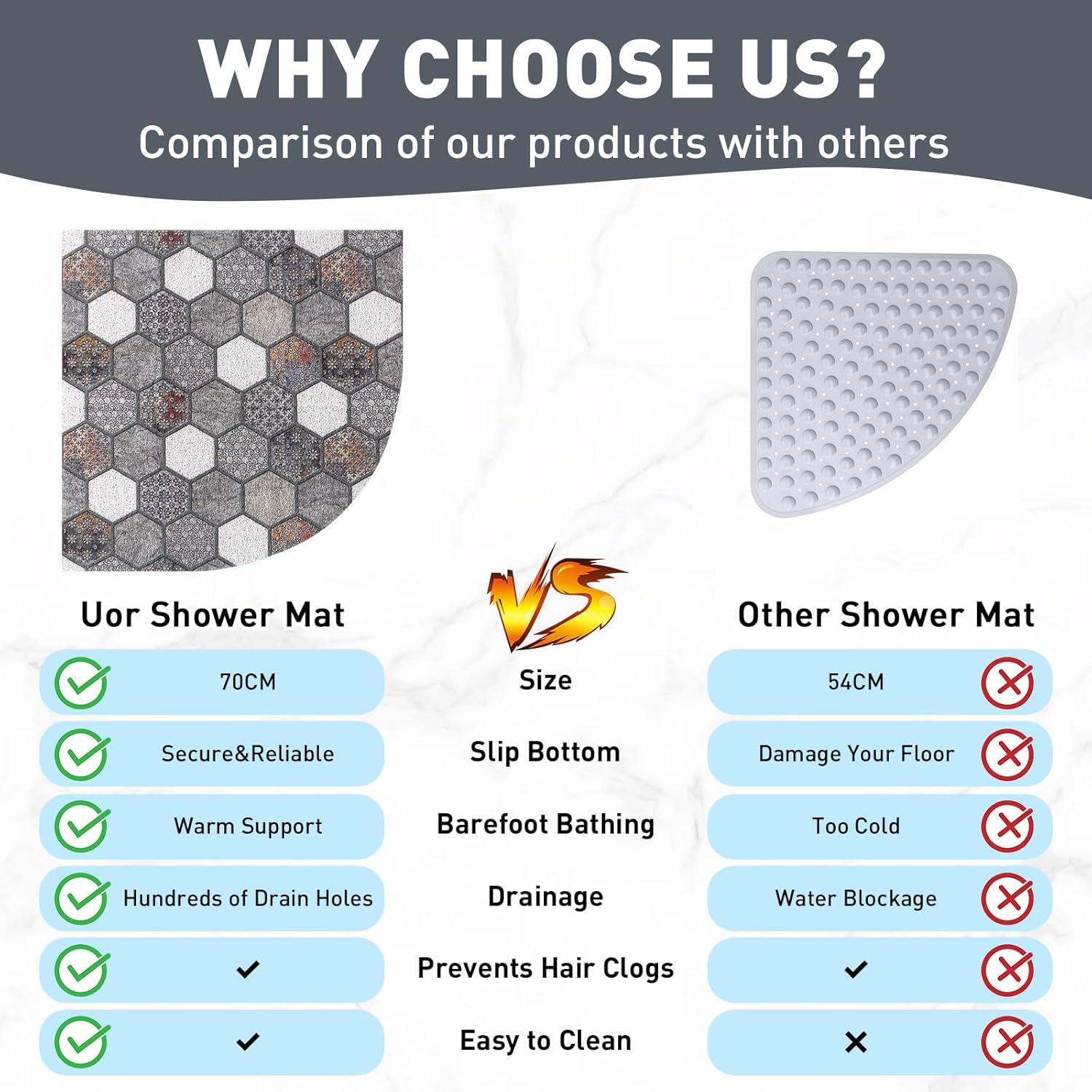 Alfombra de Ducha Antideslizante Mofonky 70x70 cm Triangular