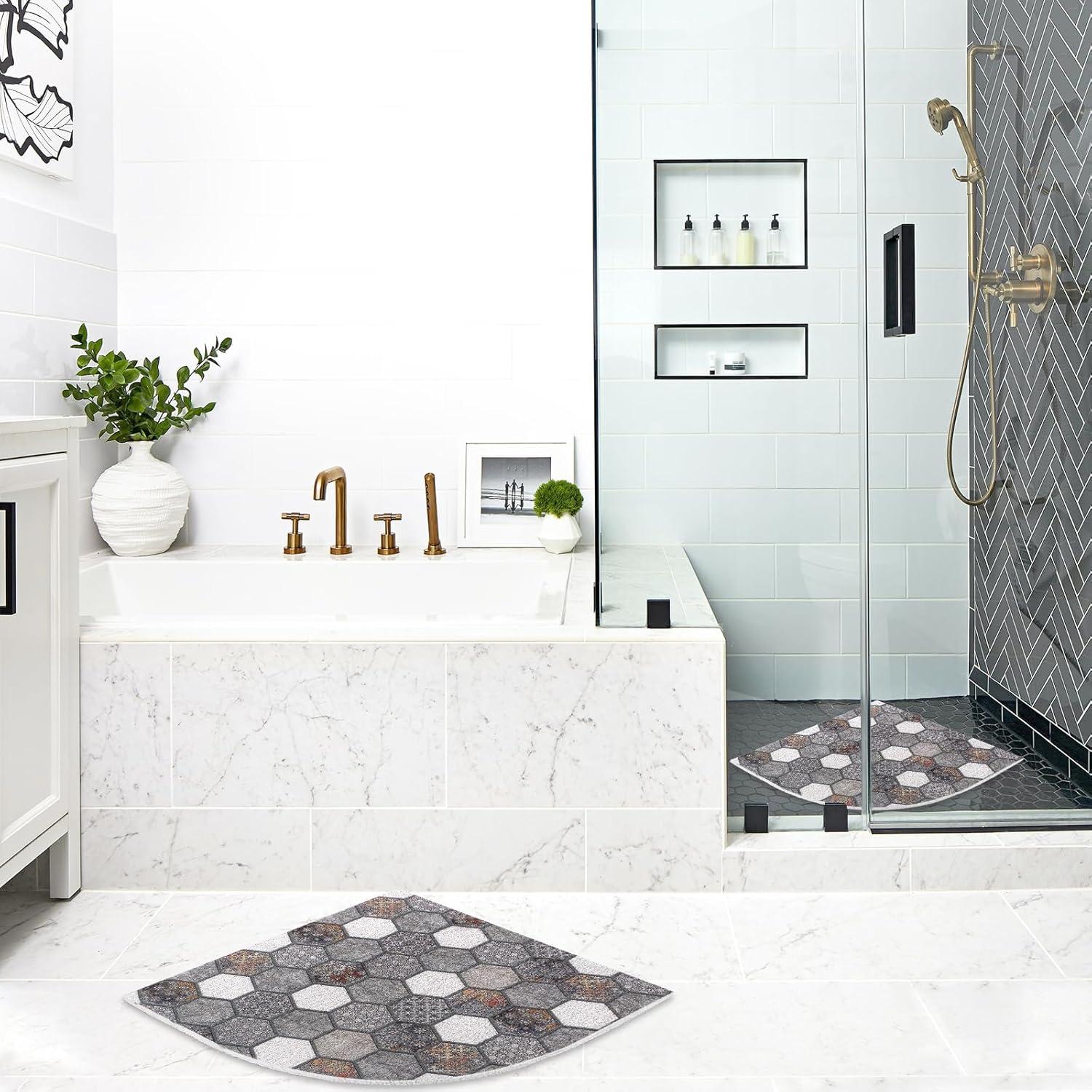 Alfombra de Ducha Antideslizante Mofonky 70x70 cm Triangular