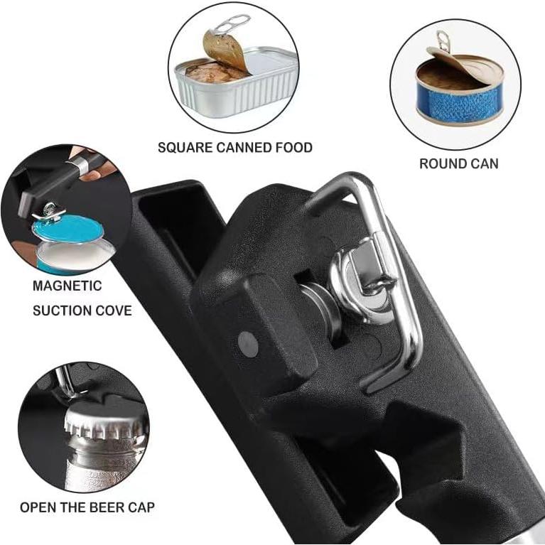 Abrebotellas Manual Tourvee de Acero Inoxidable Negro