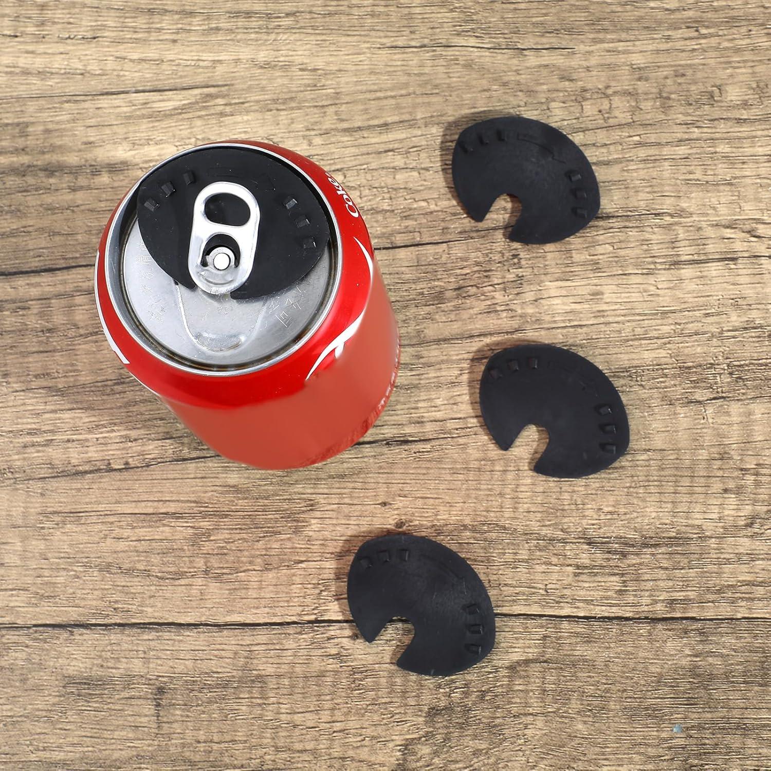 20 Tapas de Latas de Soda AOZUO Negras, Protector Reutilizable