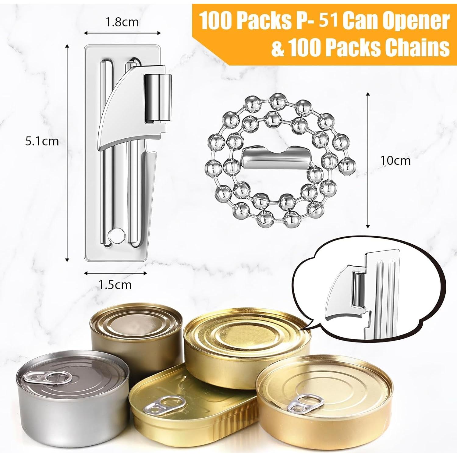 Abridores de Latas Tarpop 100 Piezas Acero Inoxidable Camping