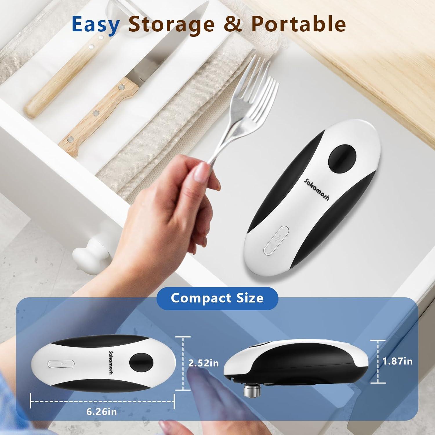 Abrelatas Eléctrico SAKAMOSH Recargable Automático para Cocina