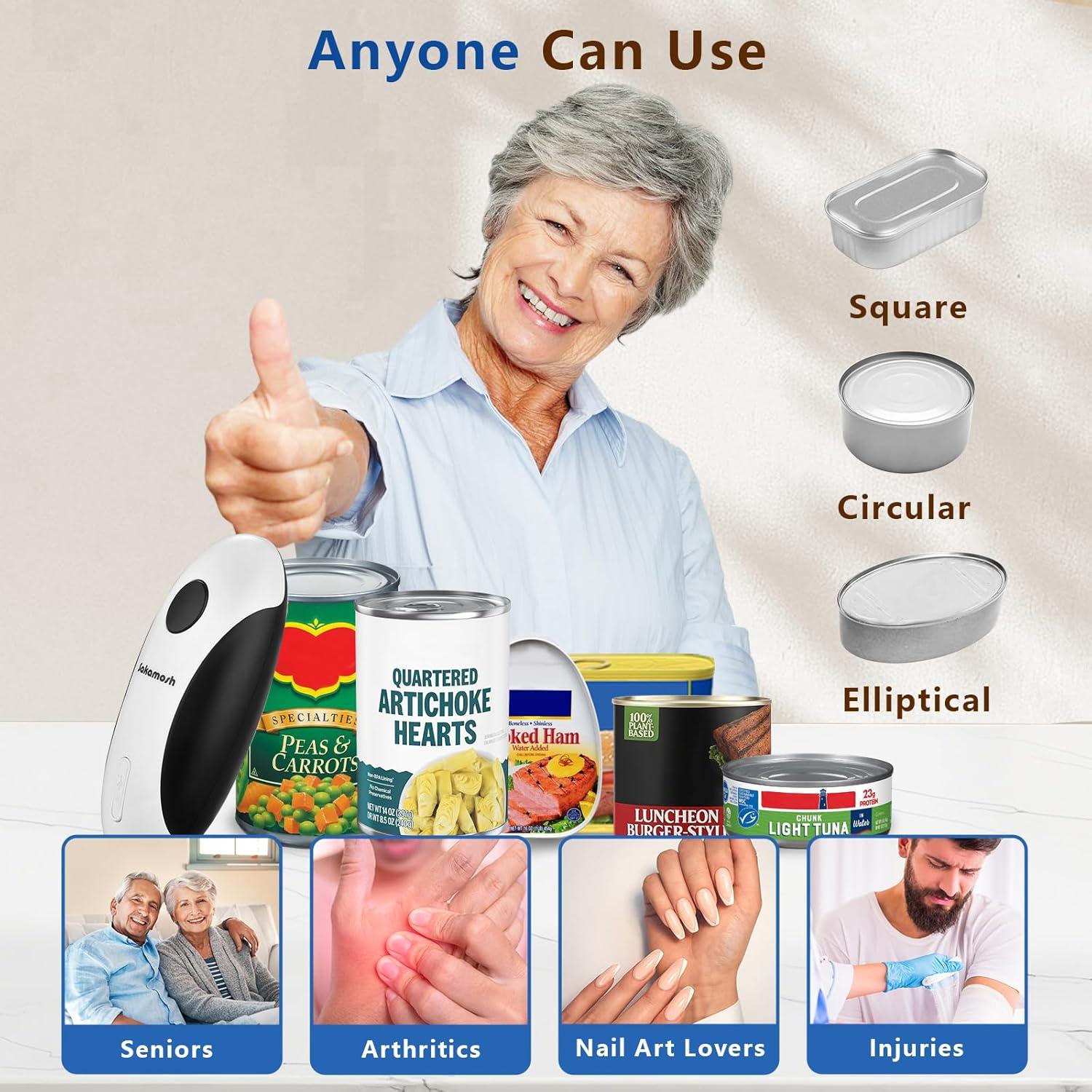 Abrelatas Eléctrico SAKAMOSH Recargable Automático para Cocina