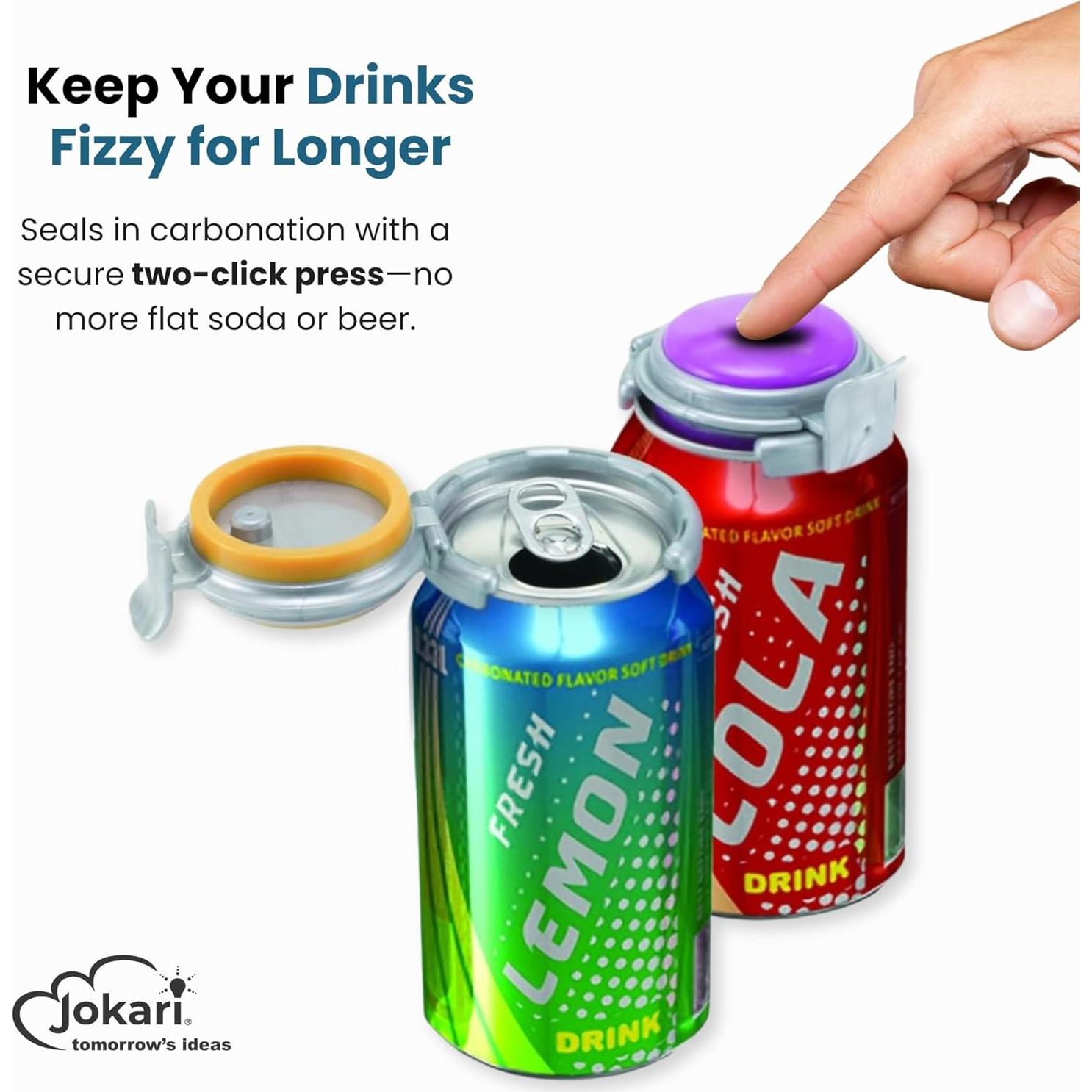 Jokari Conservador de Carbonatación para Latas 12oz - Paquete de 4