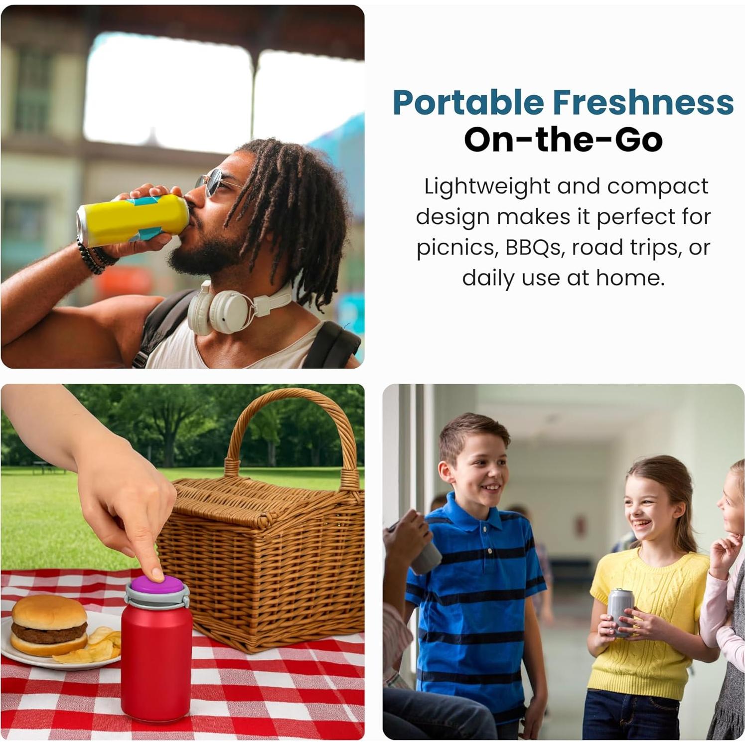 Jokari Conservador de Carbonatación para Latas 12oz - Paquete de 4