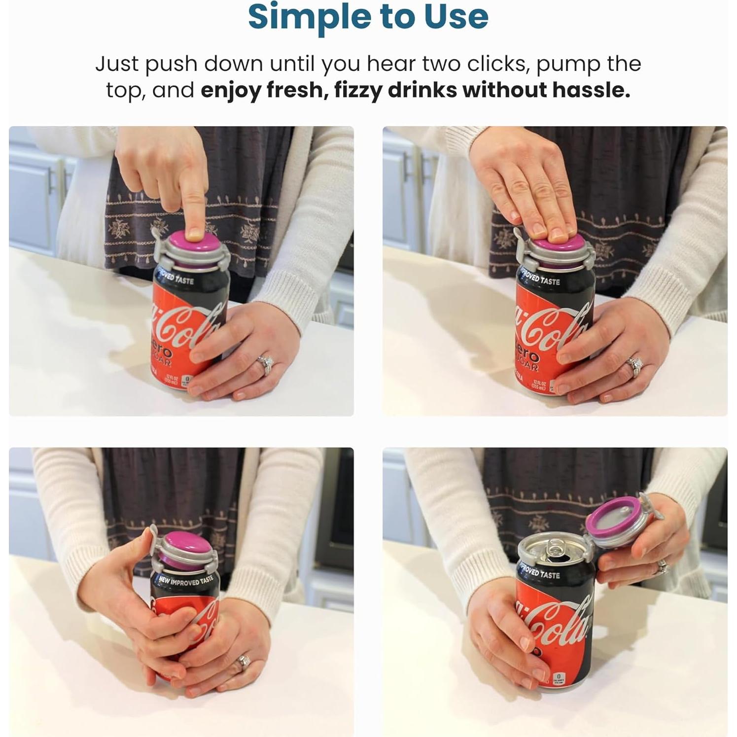 Jokari Conservador de Carbonatación para Latas 12oz - Paquete de 4