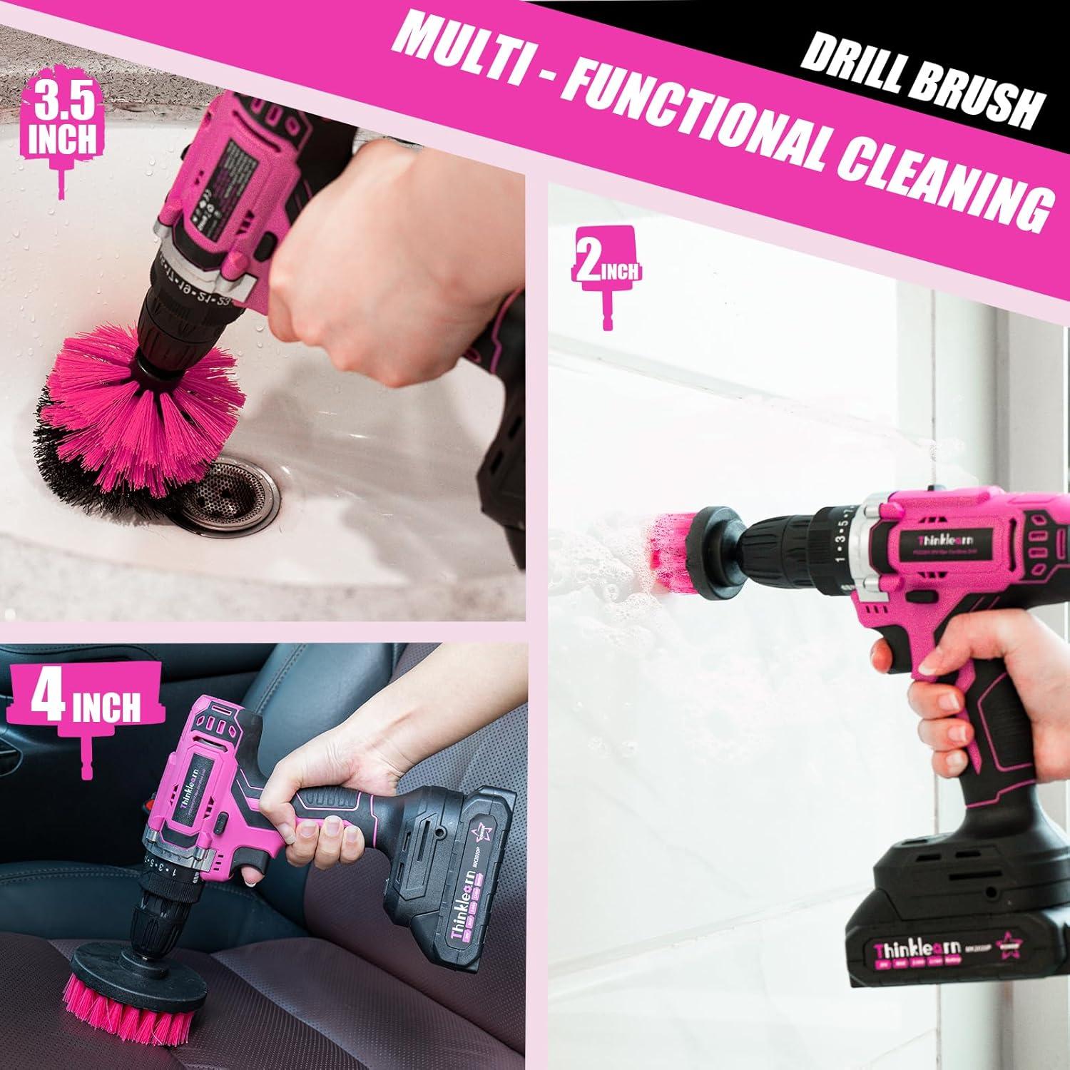 Taladro Inalámbrico Rosa ThinkLearn 20V con Accesorios