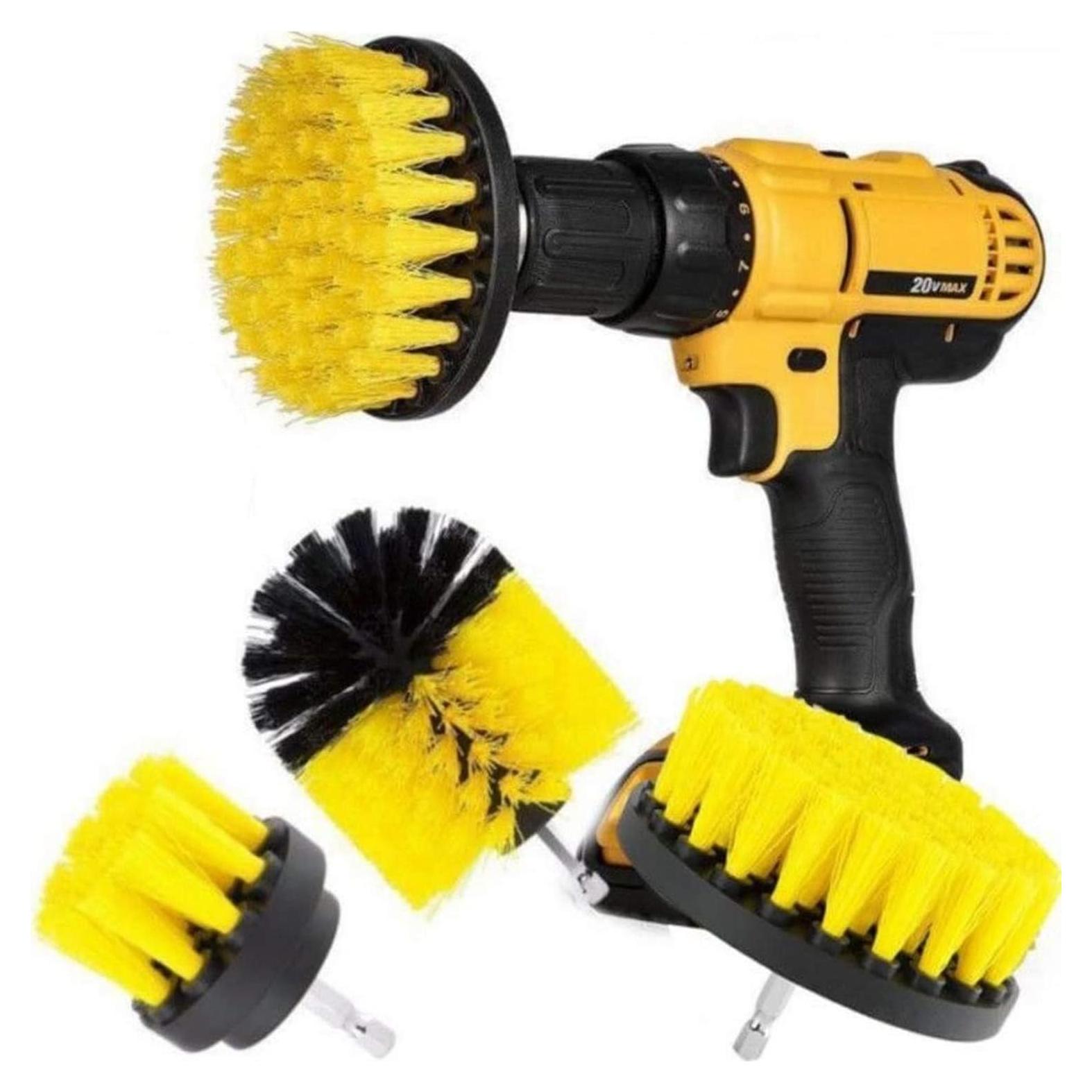 Kit de 3 Cepillos de Limpieza Drill Brush 360 Amarillo