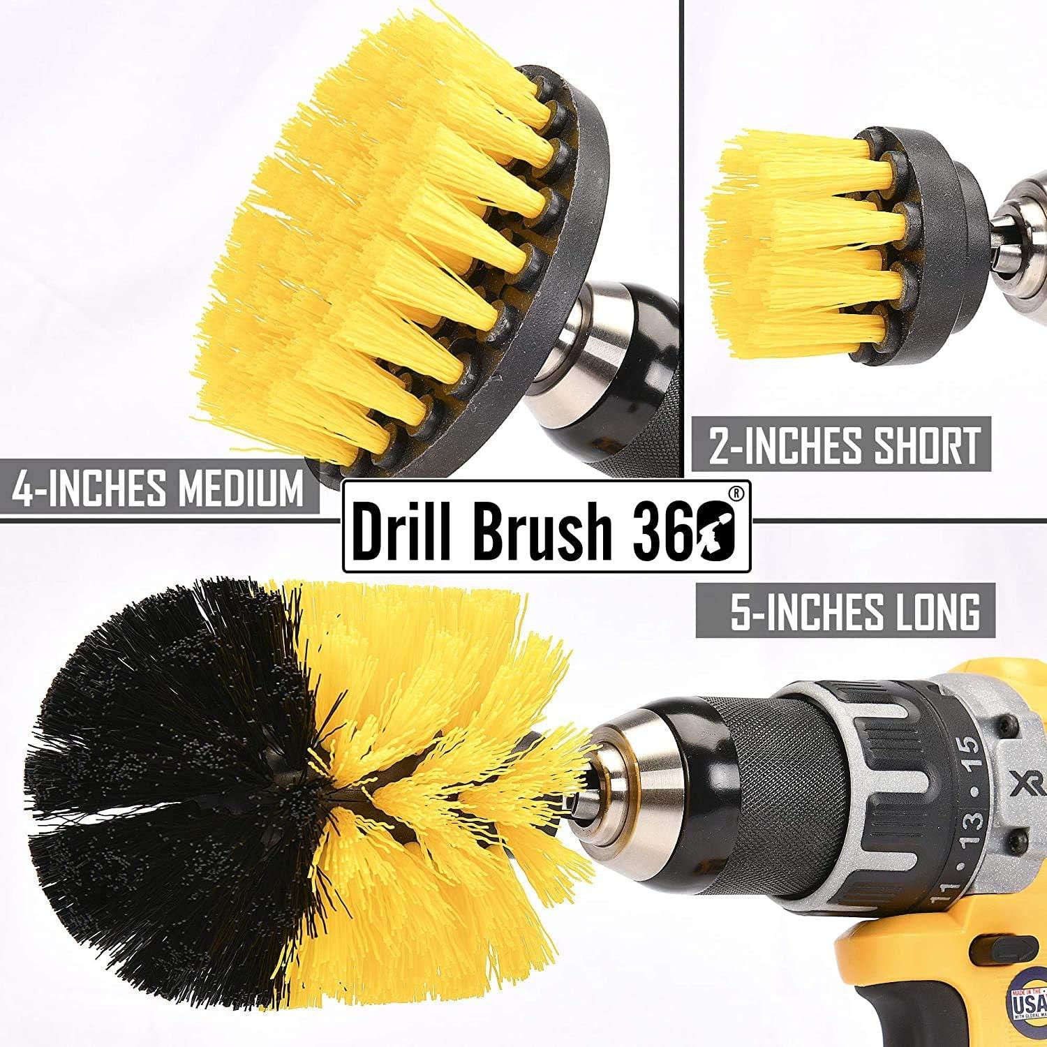 Kit de 3 Cepillos de Limpieza Drill Brush 360 Amarillo