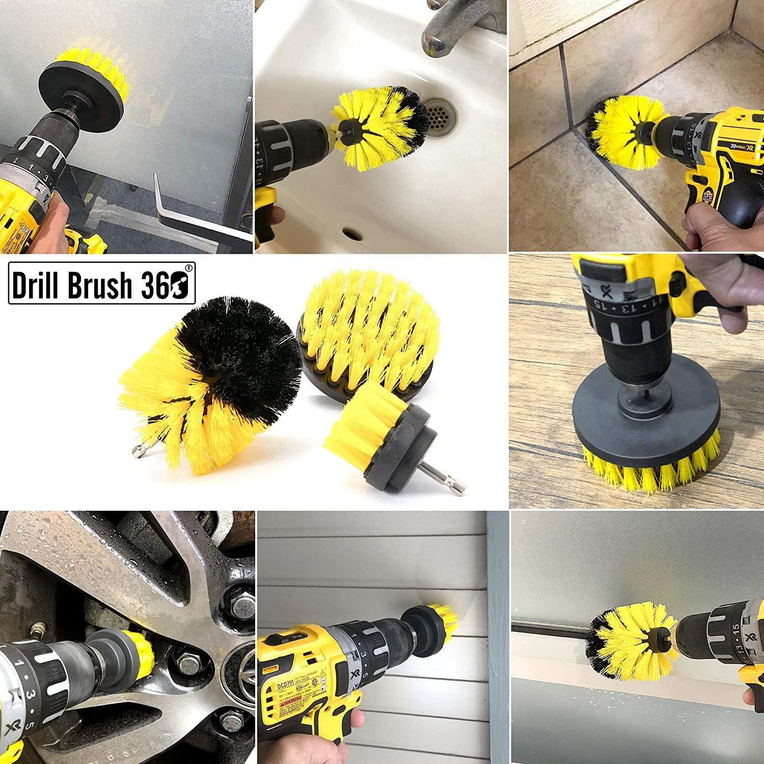 Kit de 3 Cepillos de Limpieza Drill Brush 360 Amarillo