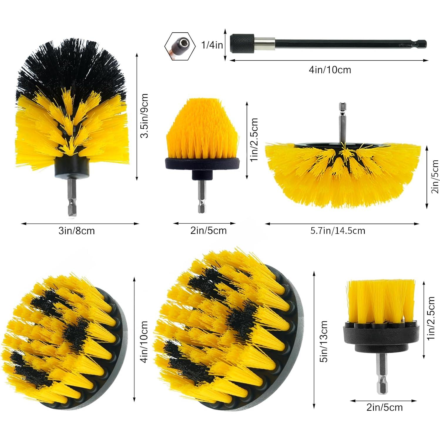 Juego de 7 Accesorios de Limpieza para Taladro ETOUPA Amarillo