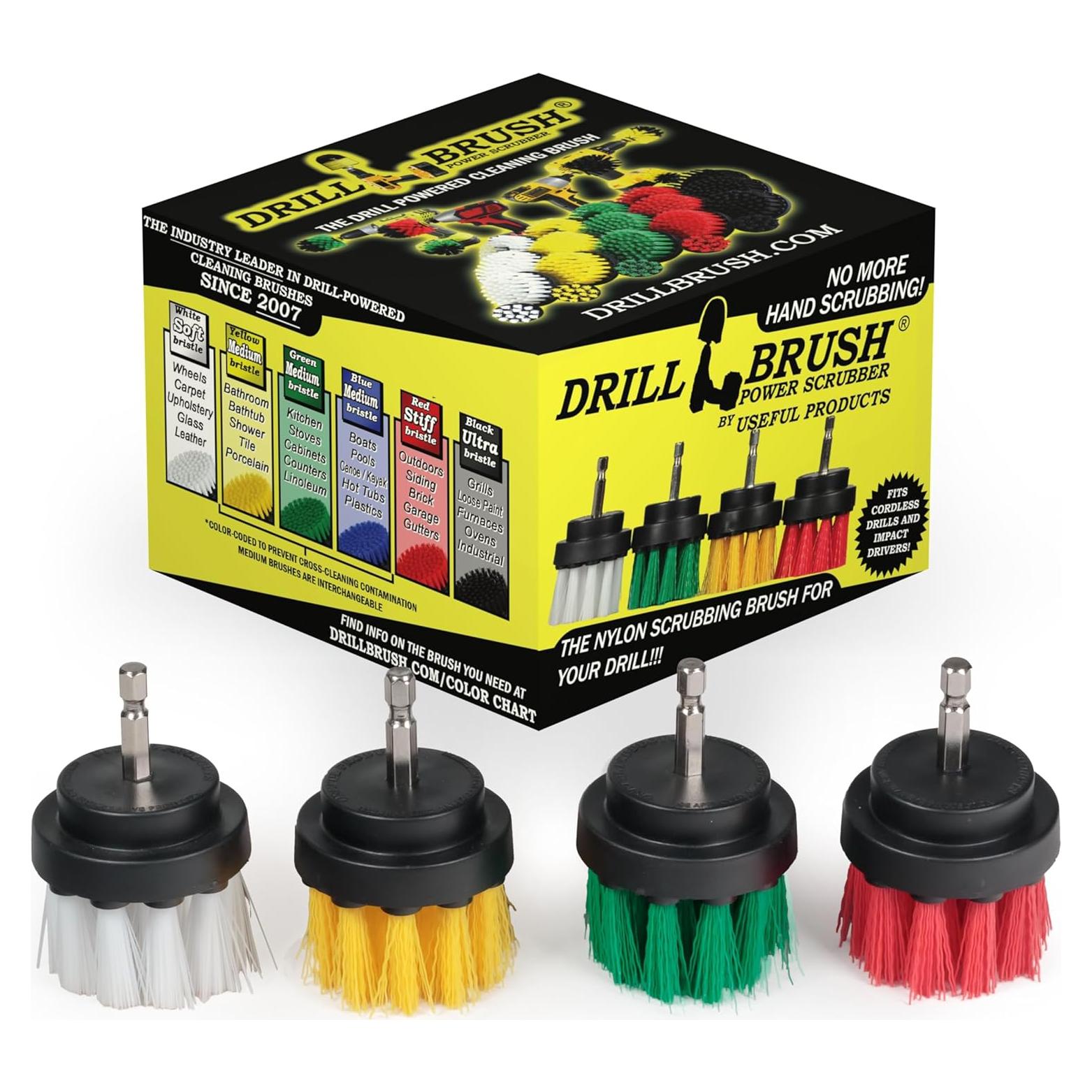 Kit de Cepillos de Limpieza Drillbrush 4 Piezas Nylon 5.08 cm