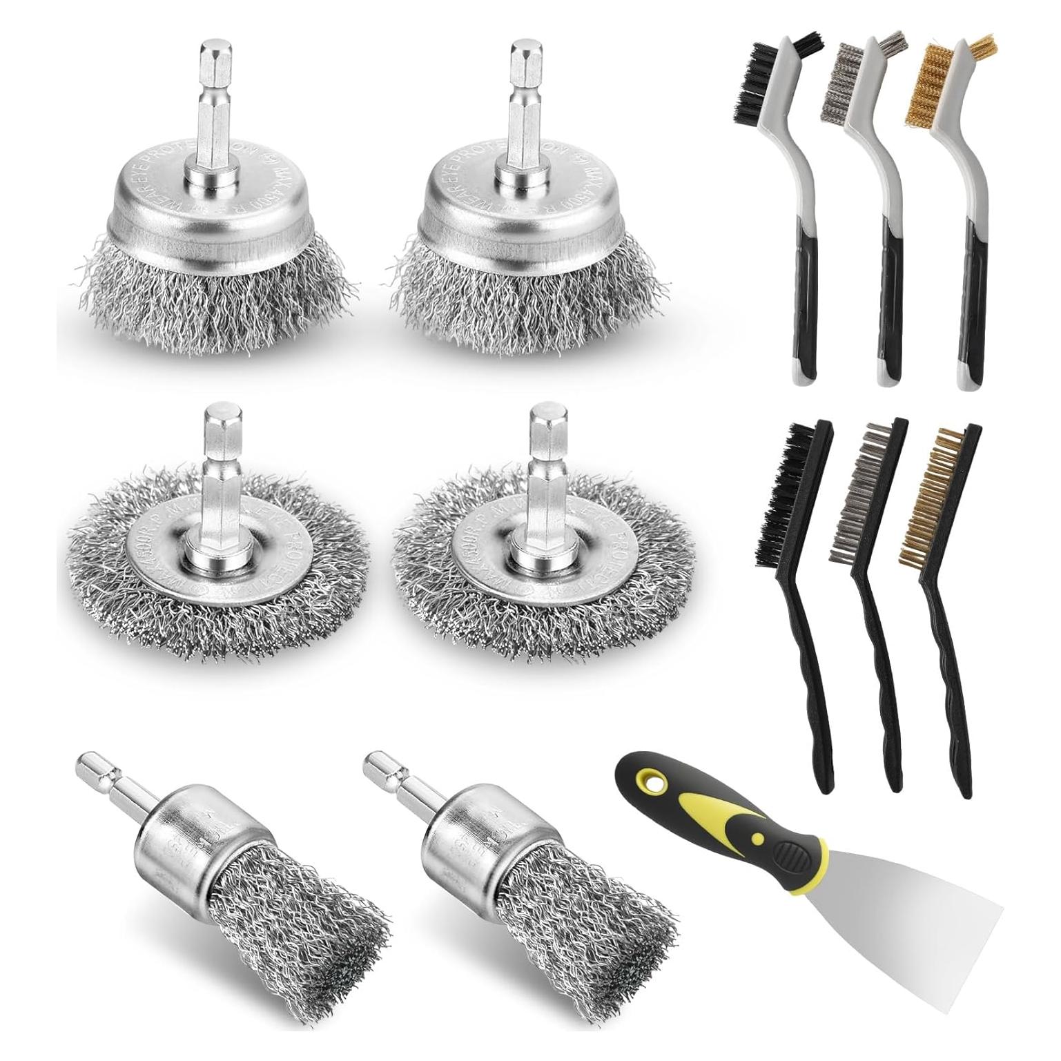 Juego de Cepillos de Alambre 13 Piezas Agotglmi - Limpieza Suave