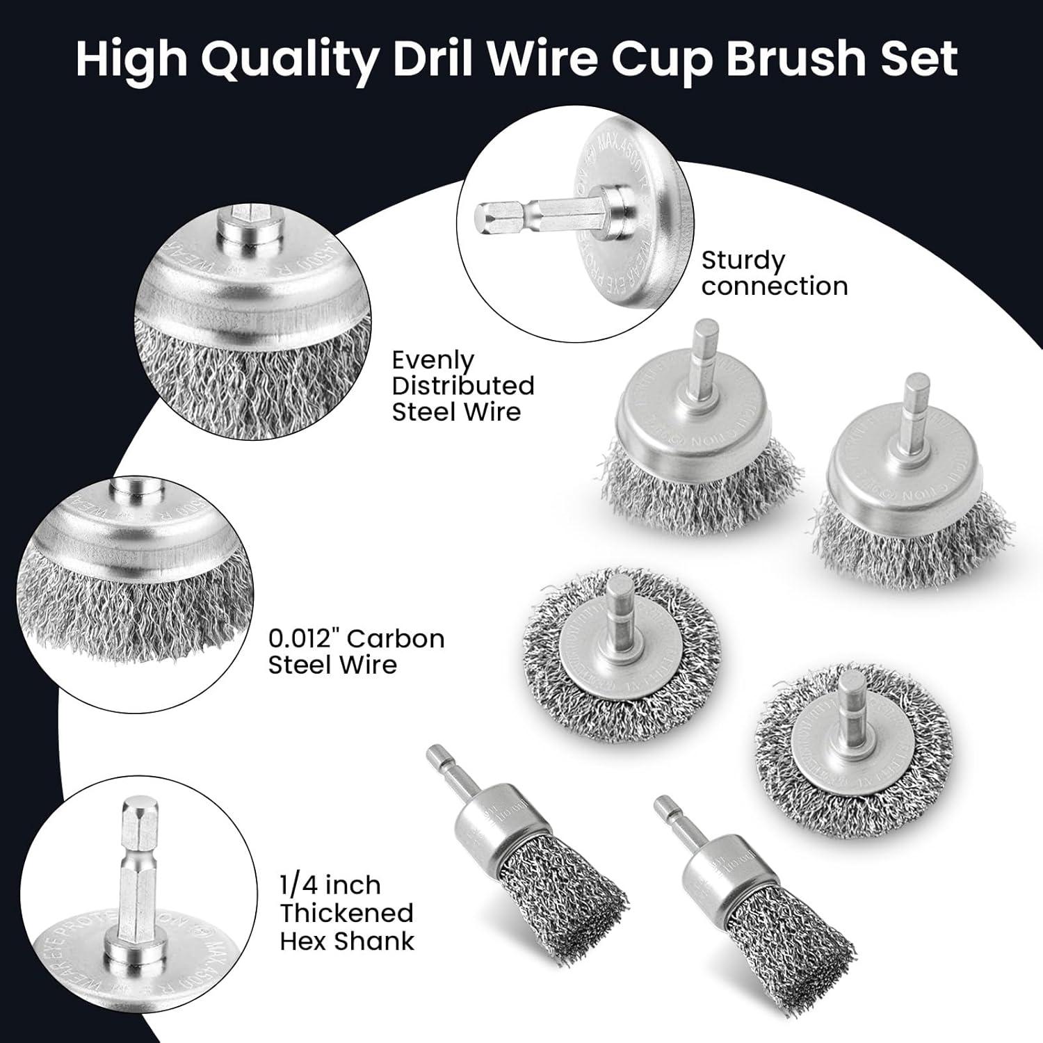 Juego de Cepillos de Alambre 13 Piezas Agotglmi - Limpieza Suave