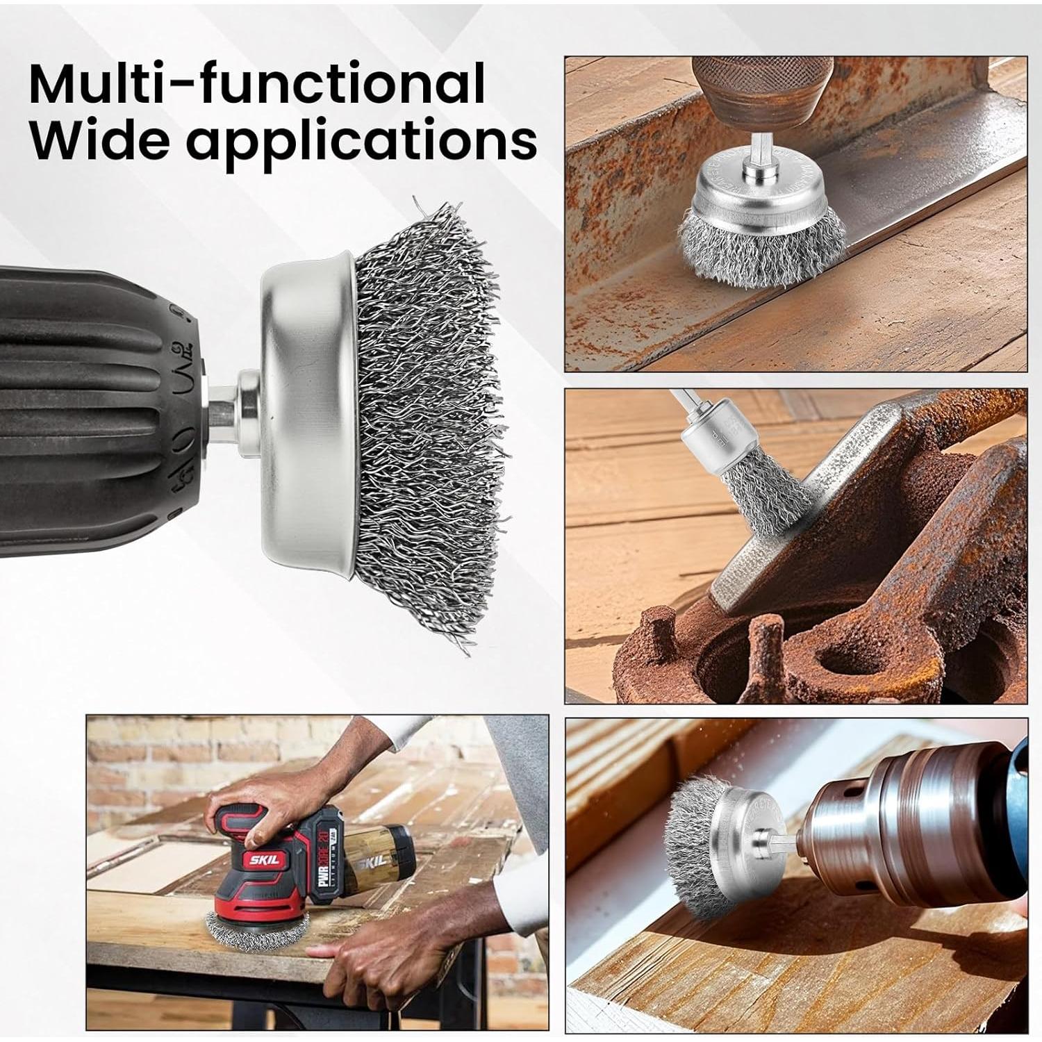 Juego de Cepillos de Alambre 13 Piezas Agotglmi - Limpieza Suave