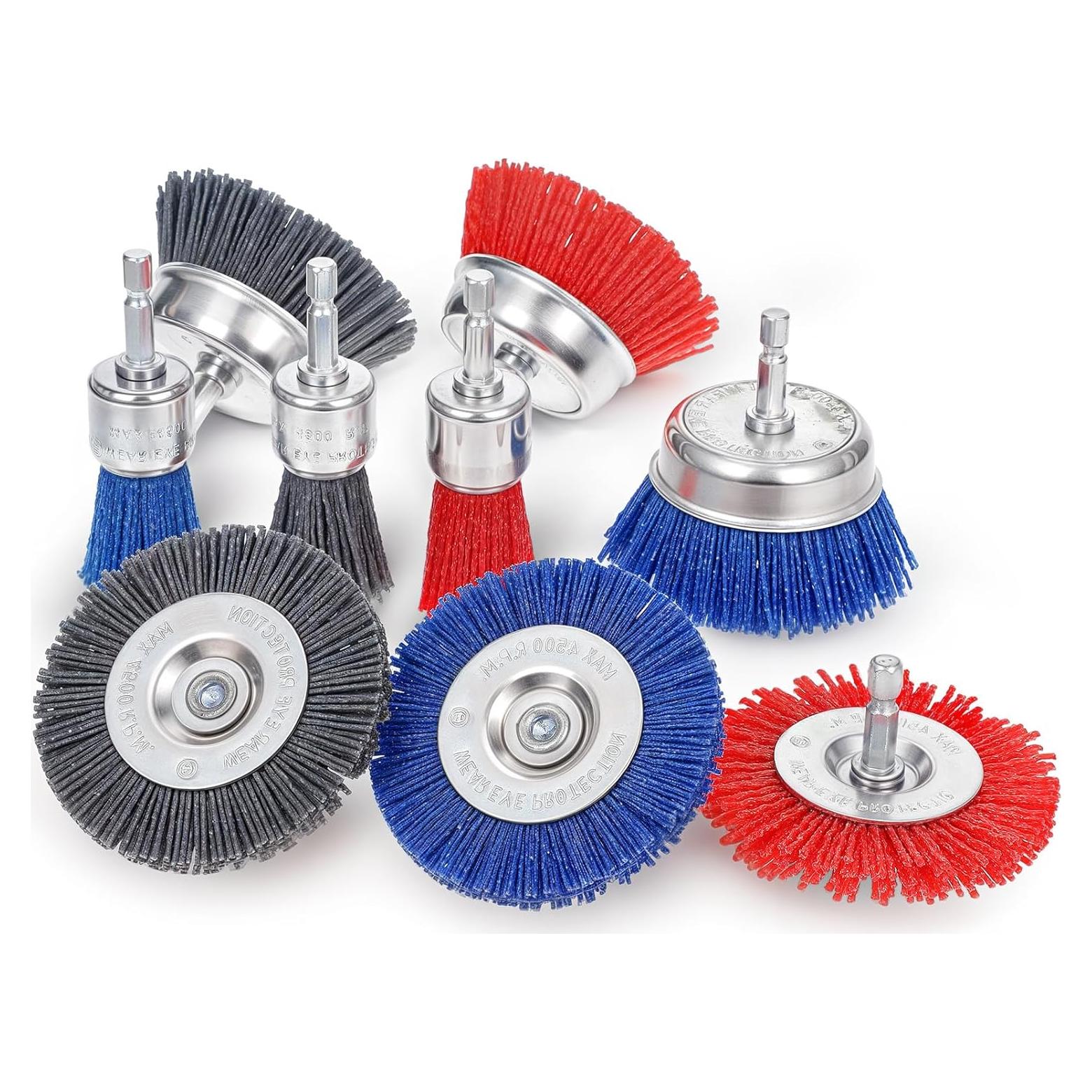 Juego de 9 Cepillos Abrasivos de Nylon JOUTYFOR 6 mm