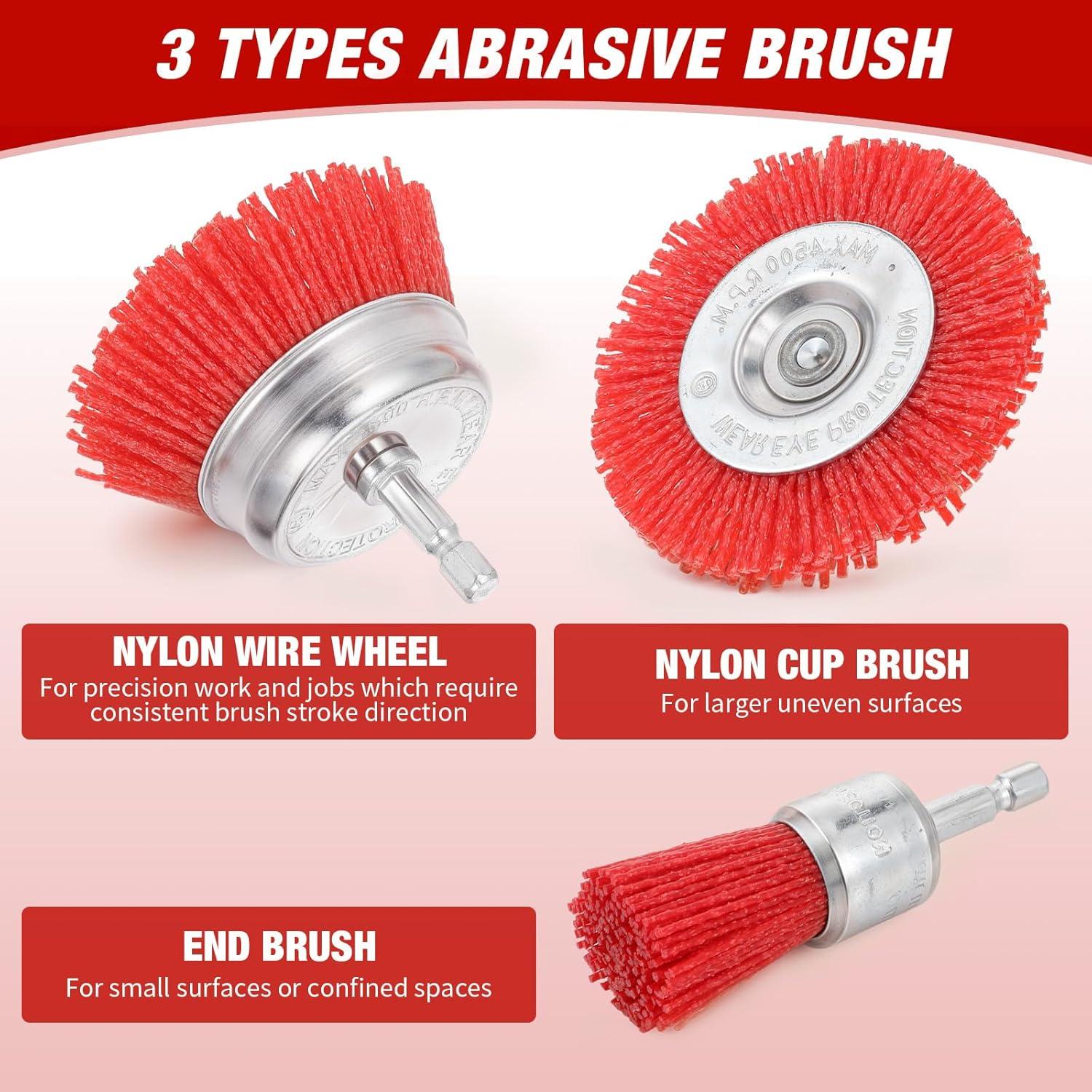 Juego de 9 Cepillos Abrasivos de Nylon JOUTYFOR 6 mm