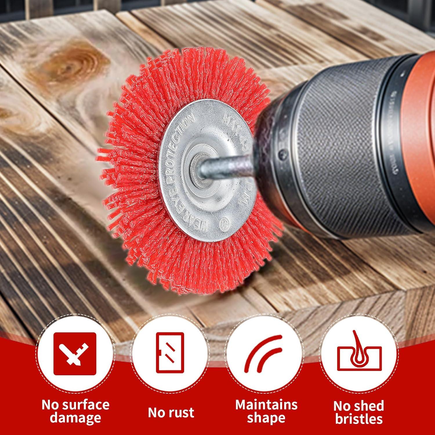 Juego de 9 Cepillos Abrasivos de Nylon JOUTYFOR 6 mm