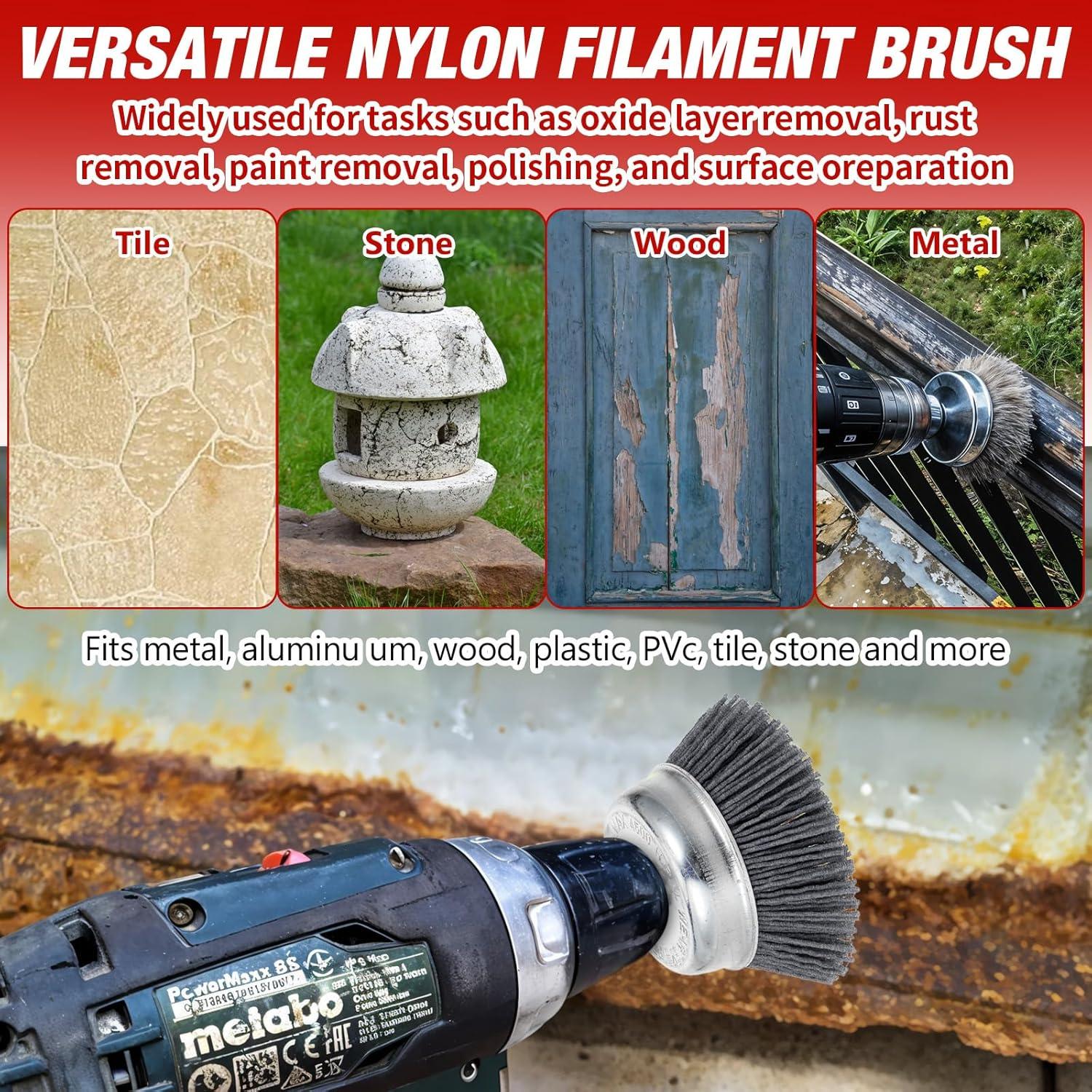 Juego de 9 Cepillos Abrasivos de Nylon JOUTYFOR 6 mm