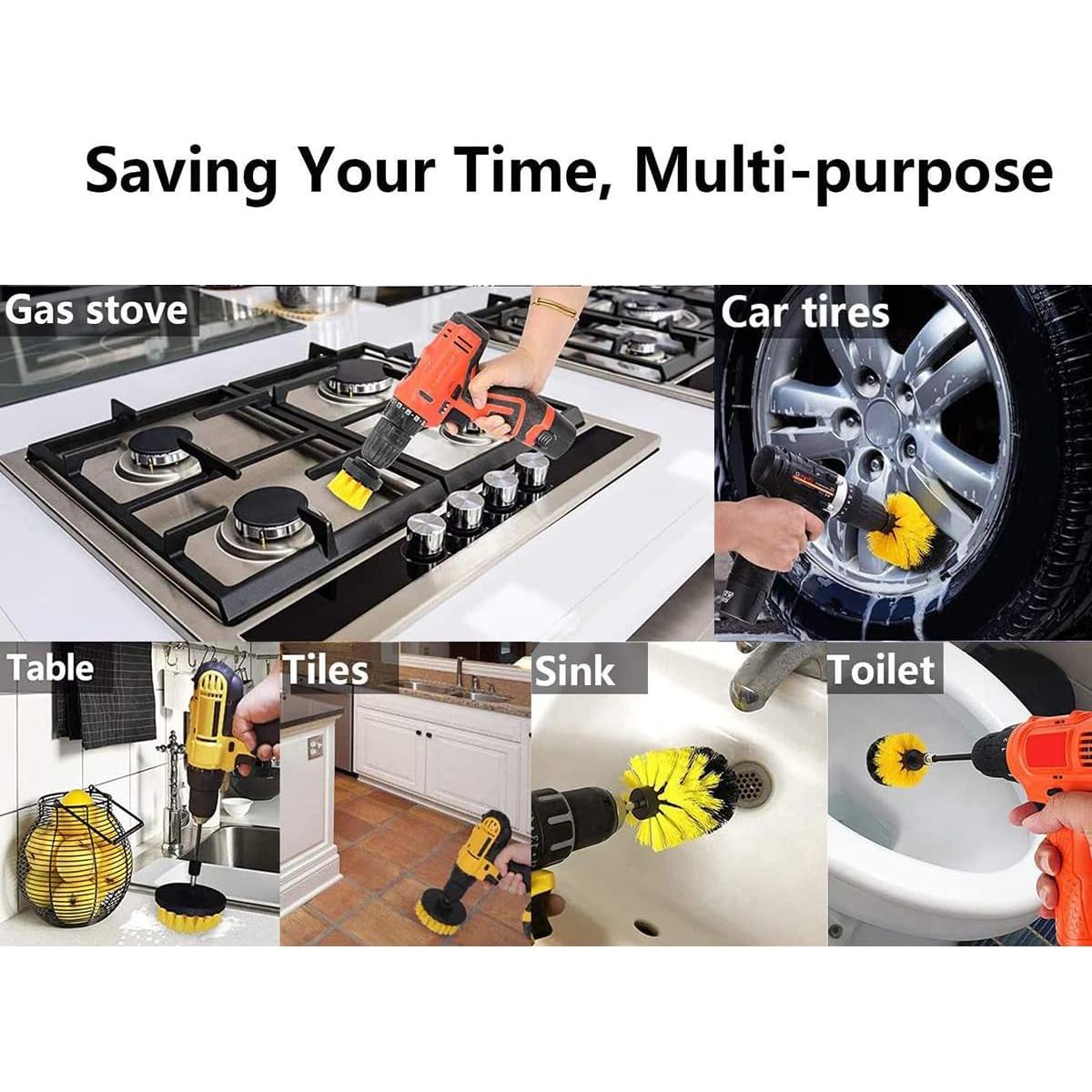 Juego de 5 cepillos de limpieza para taladro XCXSR - 2" a 5"