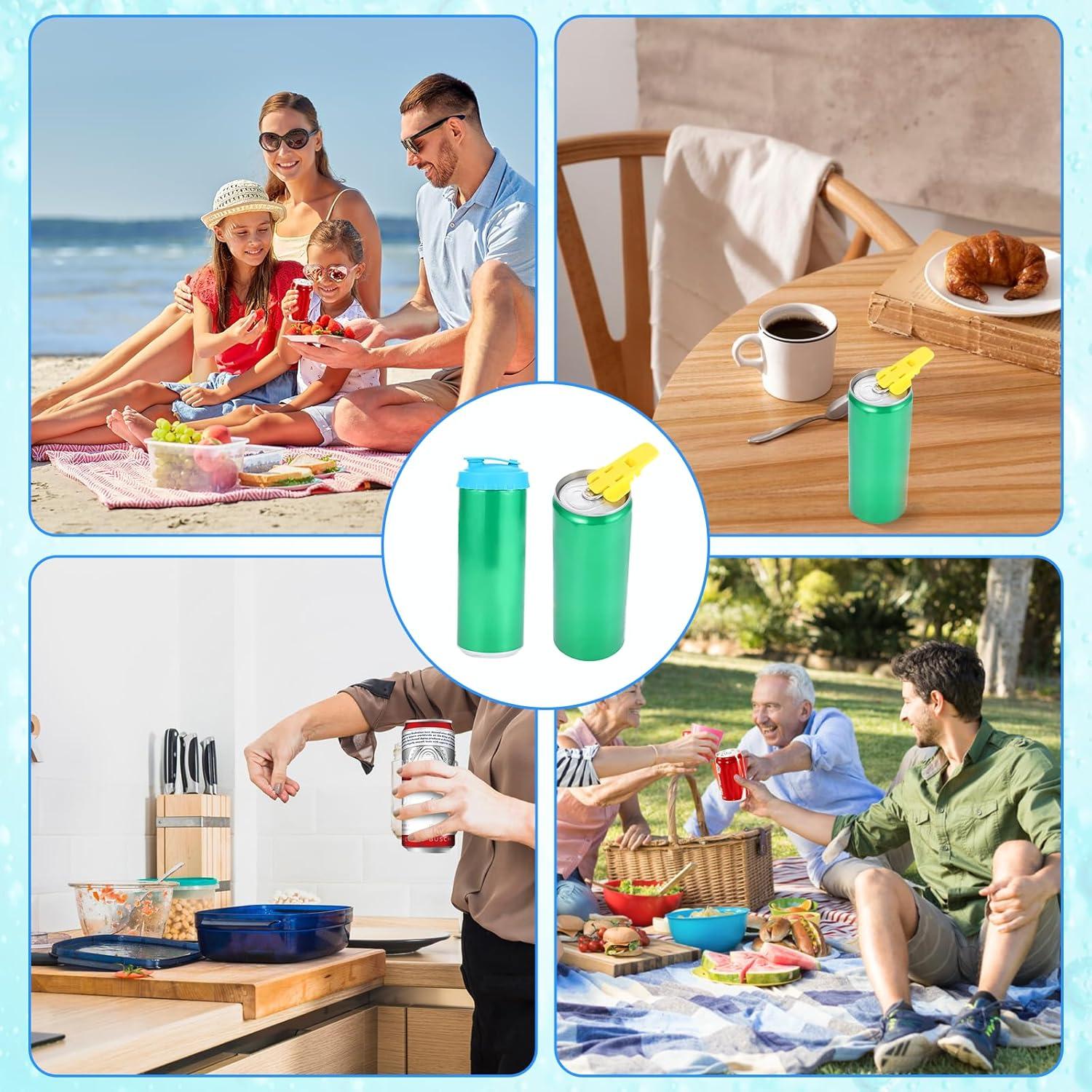 Juego de 12 Cubiertas para Latas Beibunhn + Abre Latas