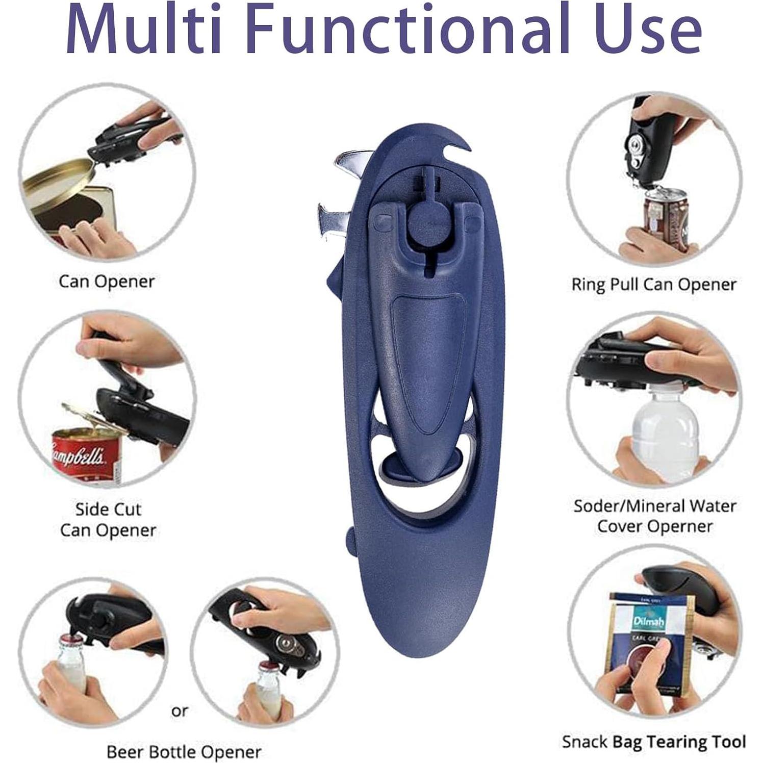 Abre latas 8-en-1 Conwhzc Manual Acero Inoxidable Azul