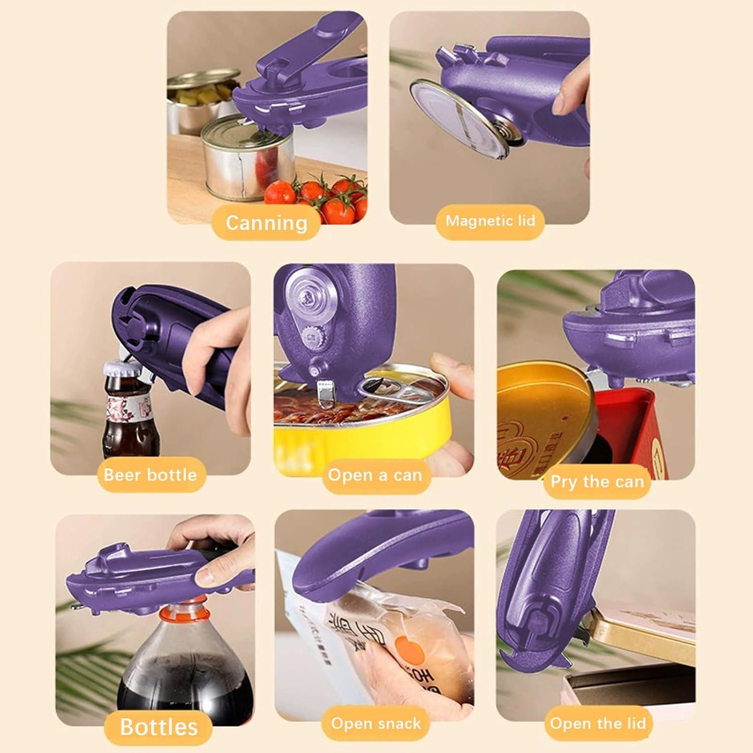 Abre latas 8-en-1 Conwhzc Manual Acero Inoxidable Azul