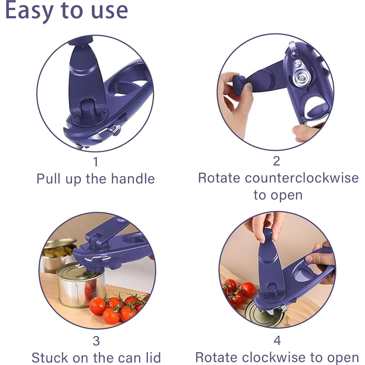 Abre latas 8-en-1 Conwhzc Manual Acero Inoxidable Azul