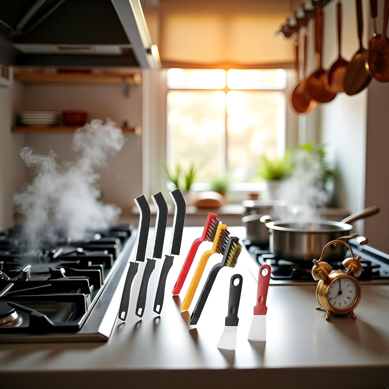 Juego de 8 cepillos de limpieza ZhangyiHot para estufa