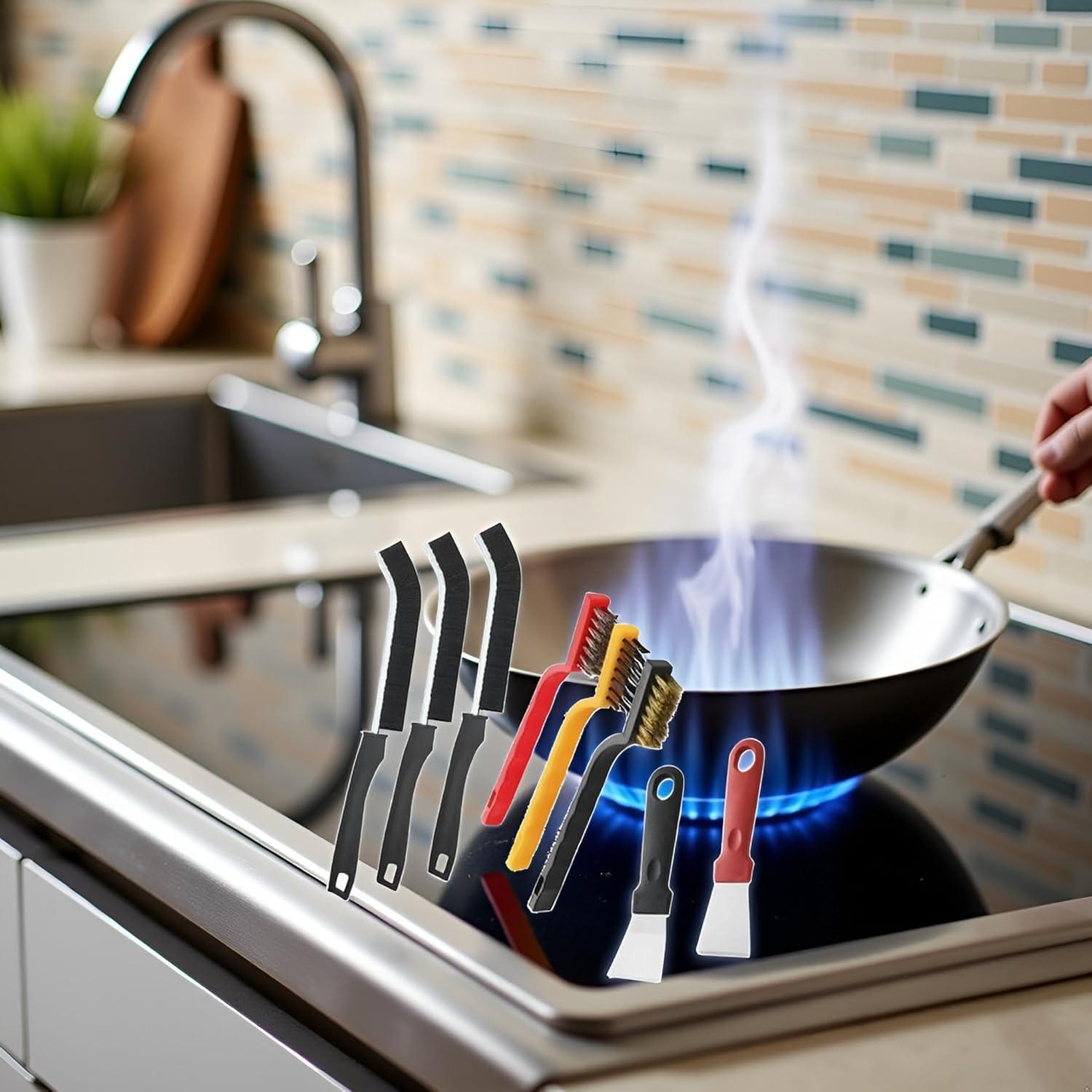 Juego de 8 cepillos de limpieza ZhangyiHot para estufa