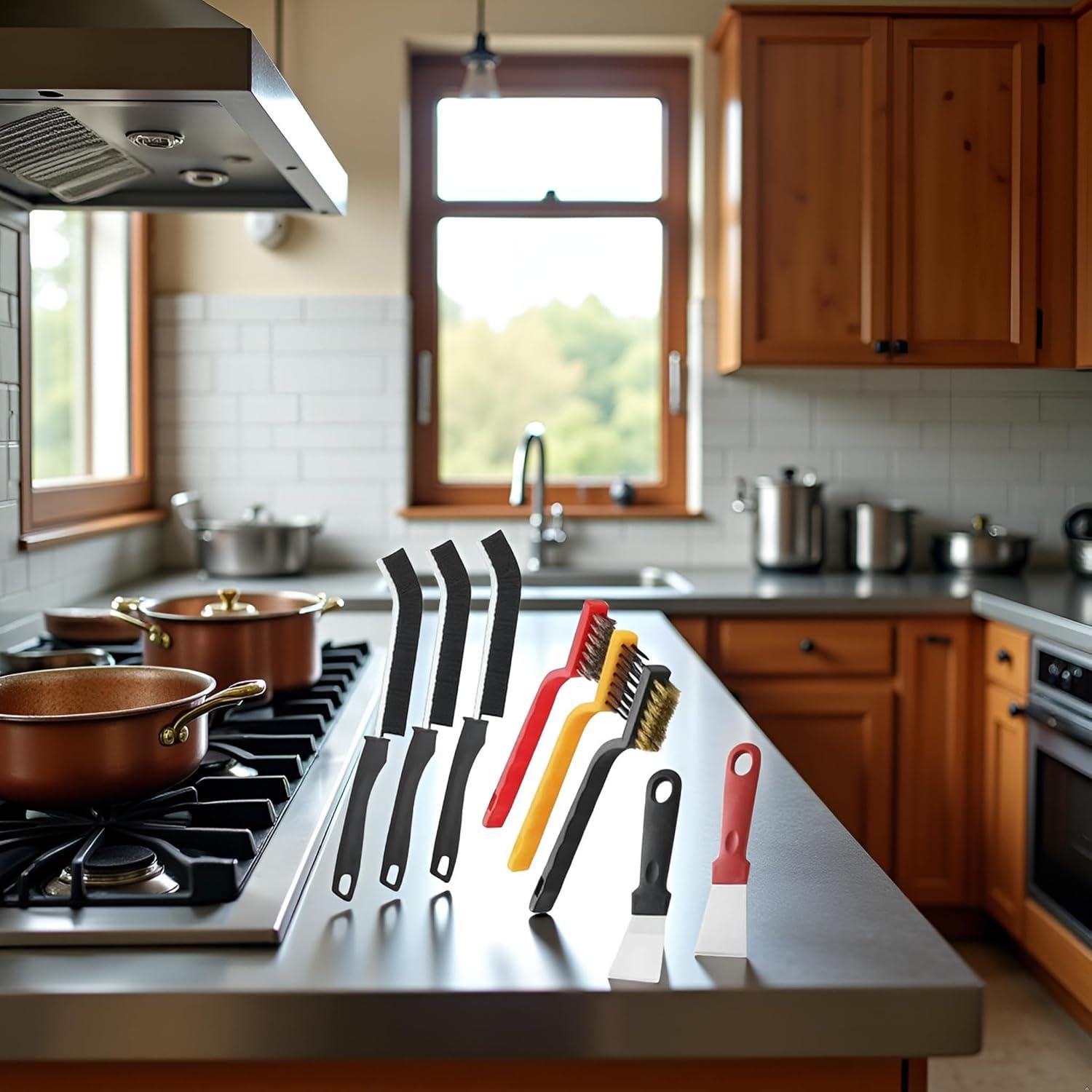 Juego de 8 cepillos de limpieza ZhangyiHot para estufa