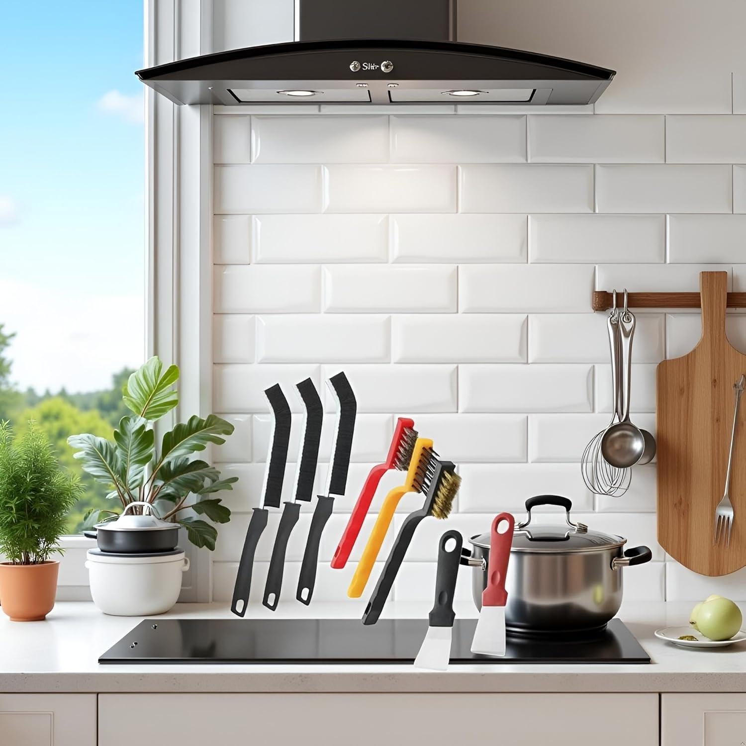 Juego de 8 cepillos de limpieza ZhangyiHot para estufa