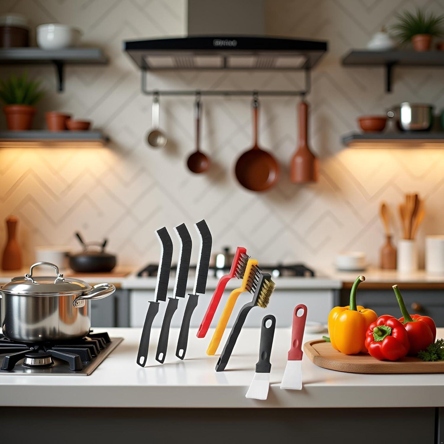 Juego de 8 cepillos de limpieza ZhangyiHot para estufa