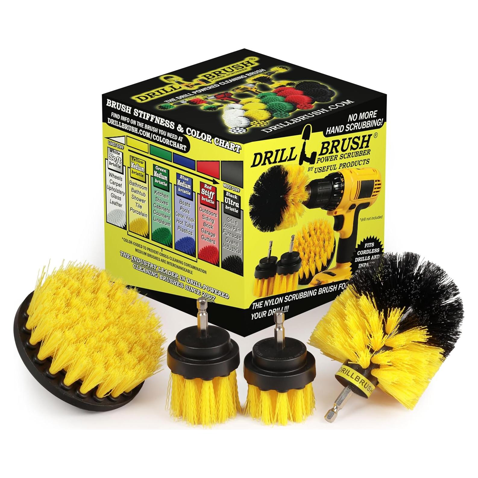 Kit de Cepillos de Limpieza para Baño Drillbrush - 4 Piezas