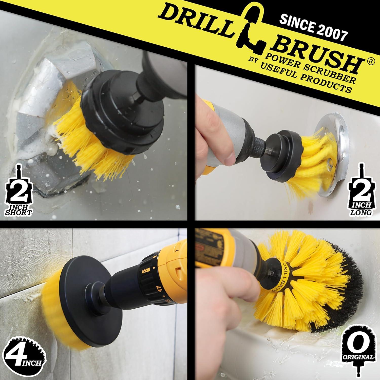 Kit de Cepillos de Limpieza para Baño Drillbrush - 4 Piezas