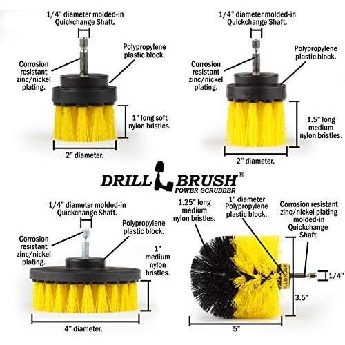 Kit de Cepillos de Limpieza para Baño Drillbrush - 4 Piezas