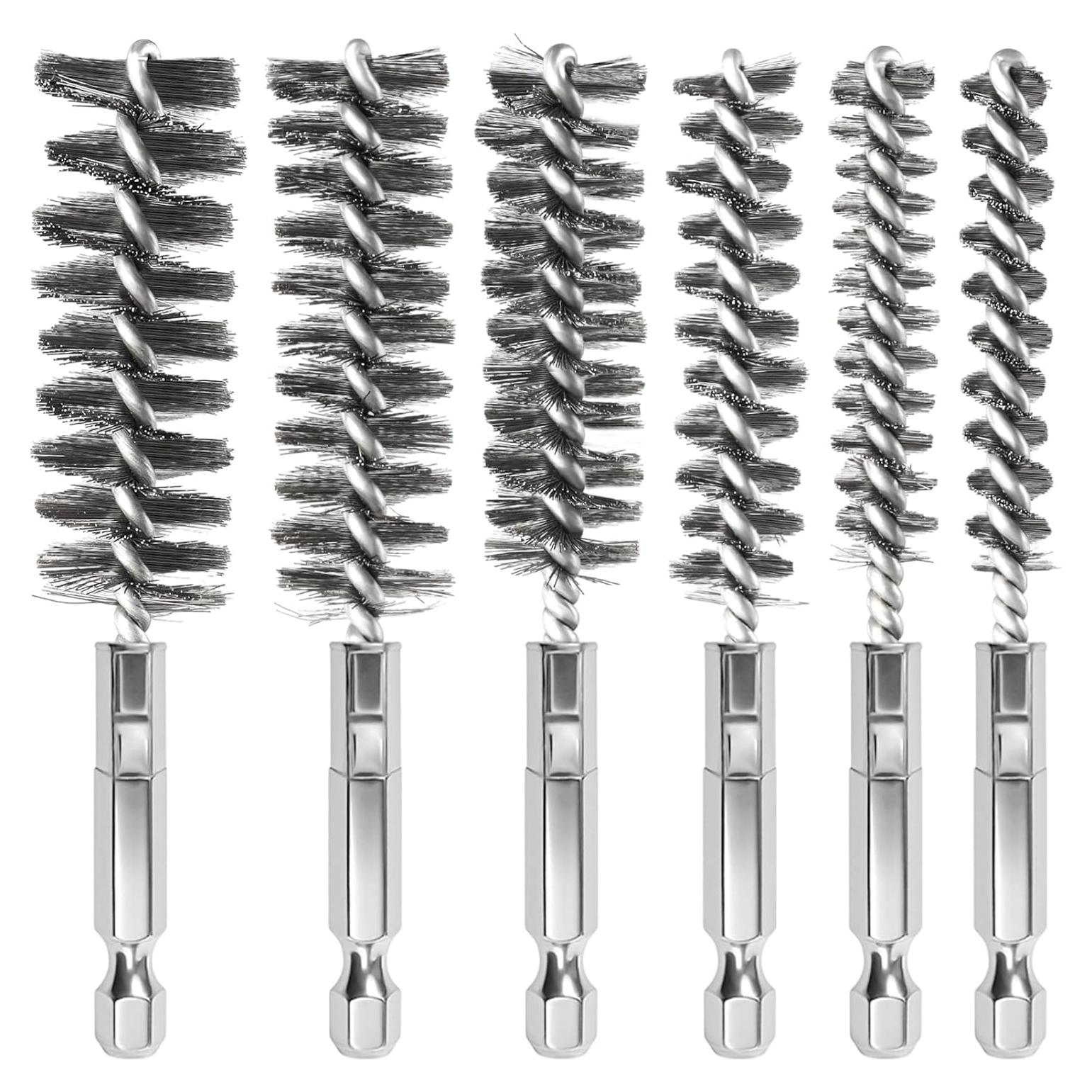 Juego de 6 cepillos de acero inoxidable AUGHOA para taladro