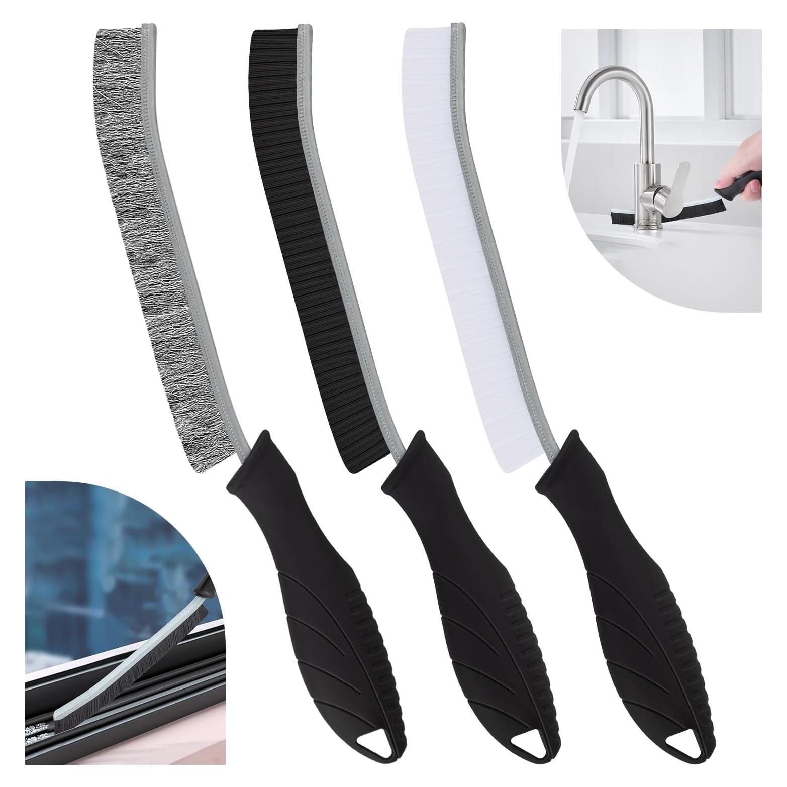 Juego de Cepillos de Limpieza KMOSENIA - 3 Unidades, Negro/Blanco