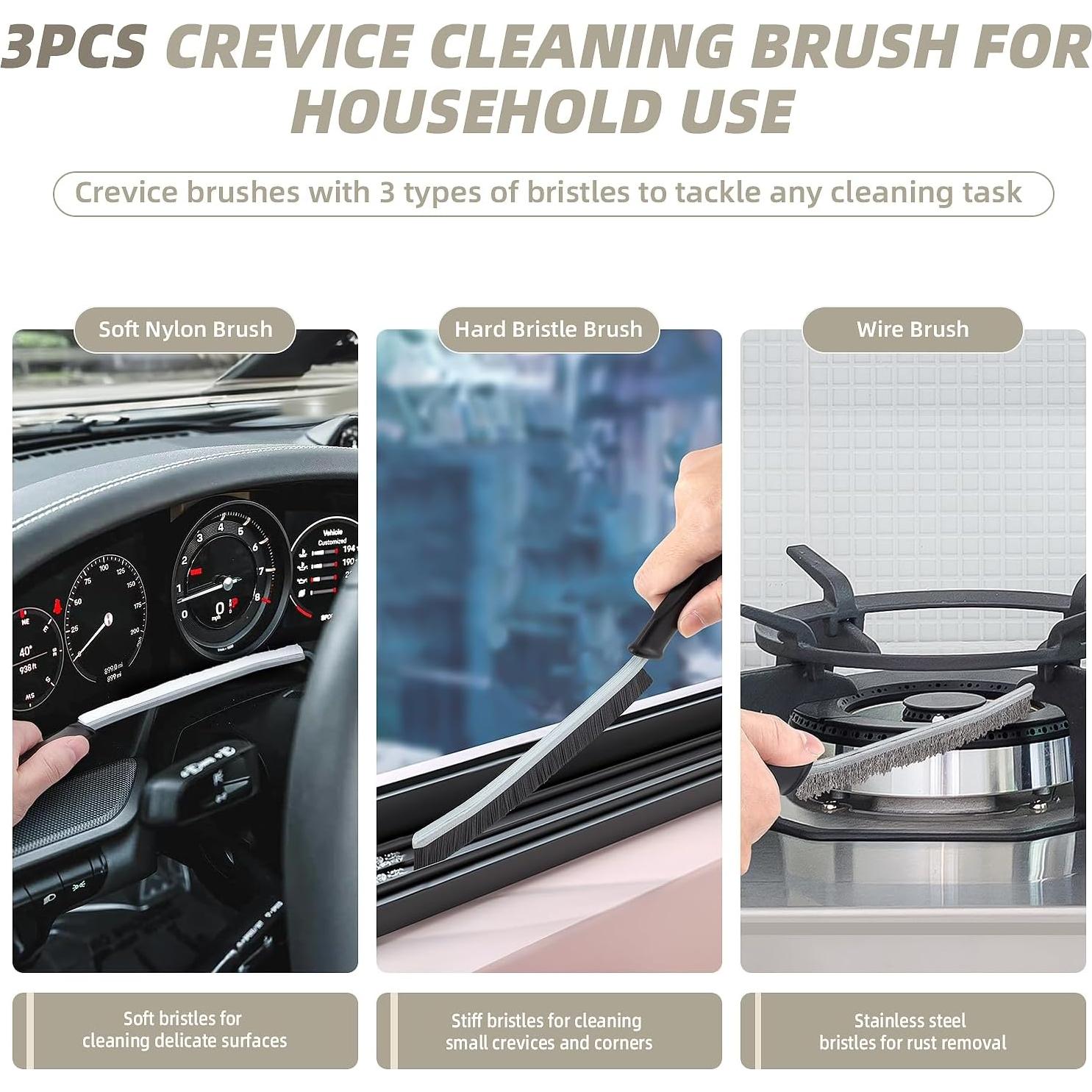 Juego de Cepillos de Limpieza KMOSENIA - 3 Unidades, Negro/Blanco