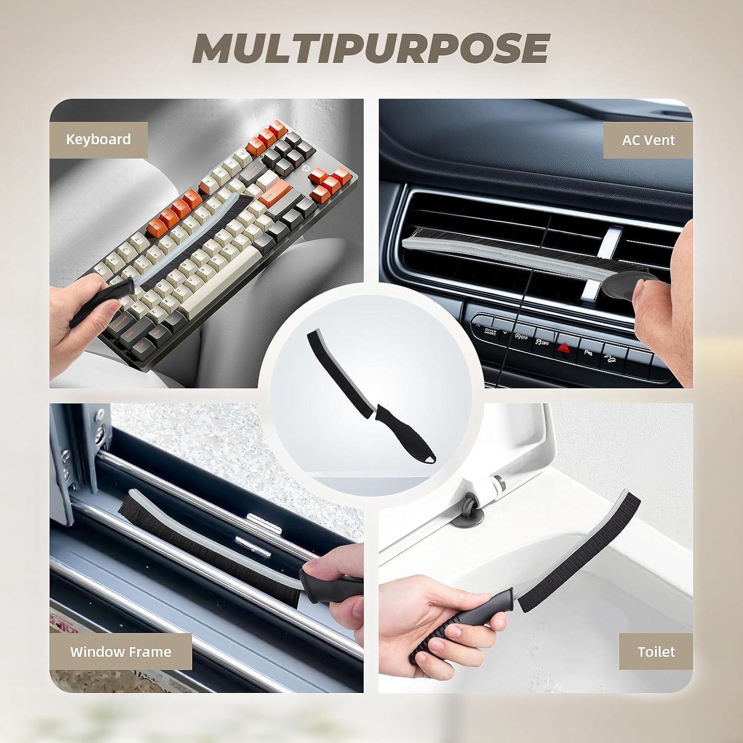 Juego de Cepillos de Limpieza KMOSENIA - 3 Unidades, Negro/Blanco