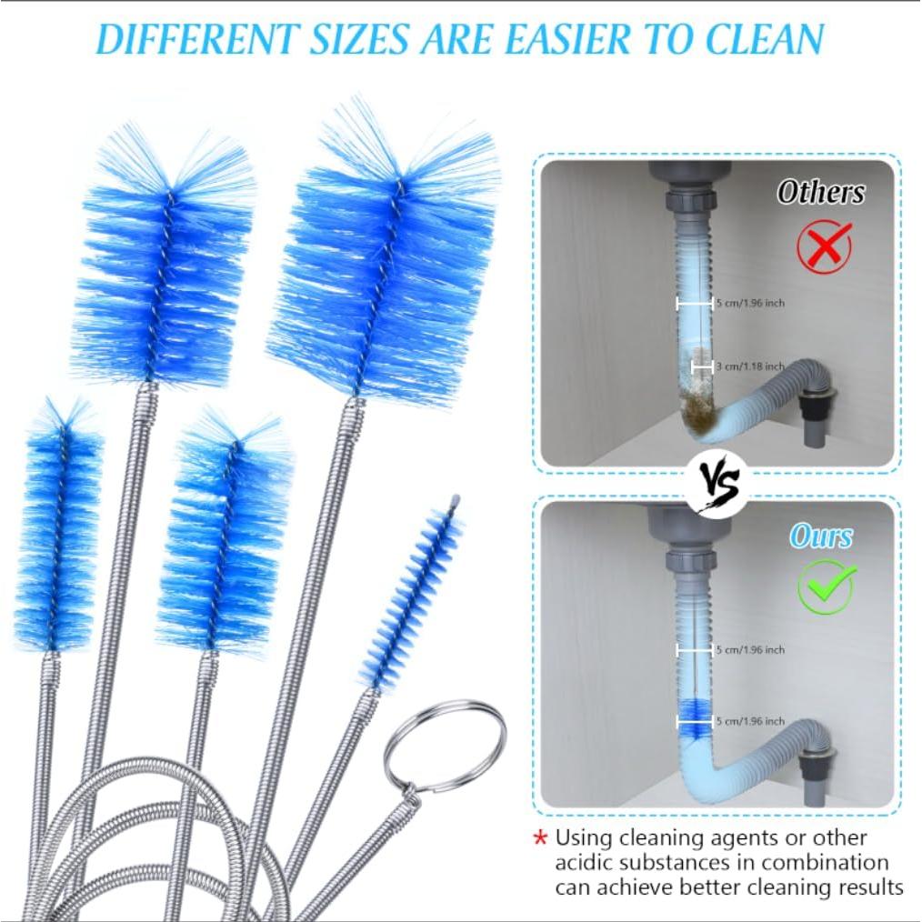 Juego de Cepillos de Drenaje Crvewom 3 Piezas Acero Inoxidable