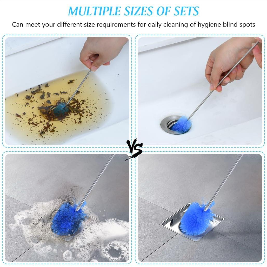 Juego de Cepillos de Drenaje Crvewom 3 Piezas Acero Inoxidable