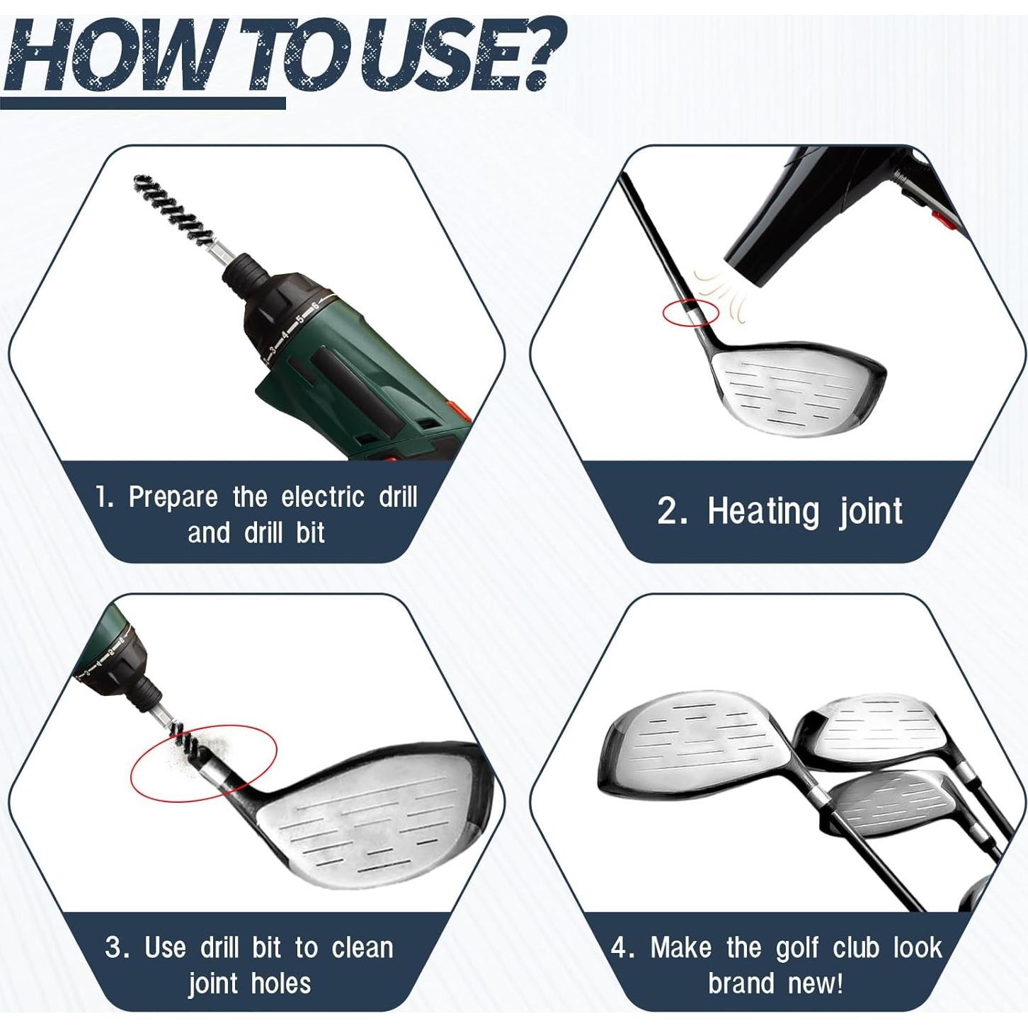 4 Cepillos de Limpieza para Palos de Golf Xthrotsenk Acero Inoxidable