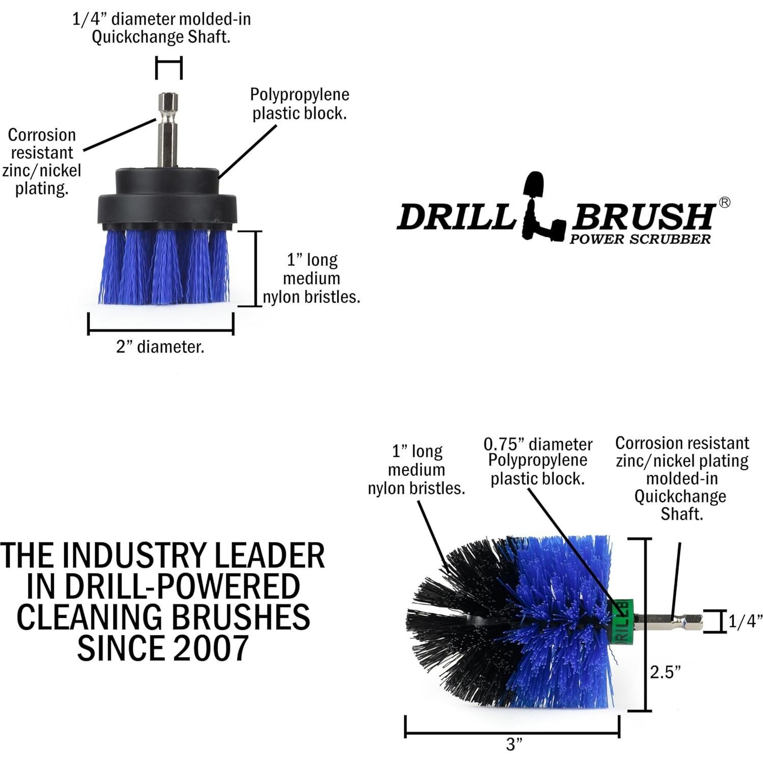 Set de Cepillos de Limpieza Acuática Drillbrush - 2 Piezas