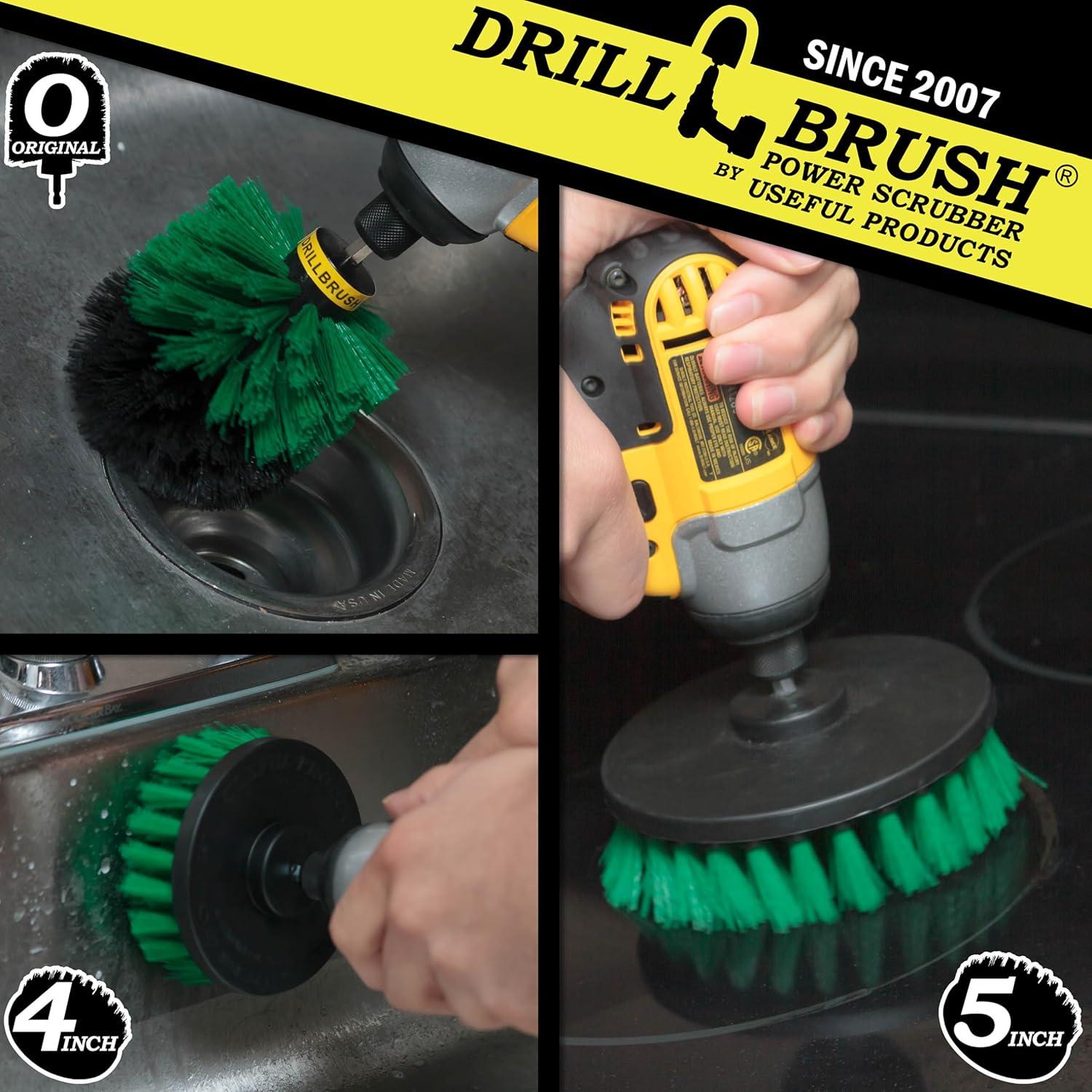 Juego de cepillos de limpieza Drillbrush 3 piezas verde media