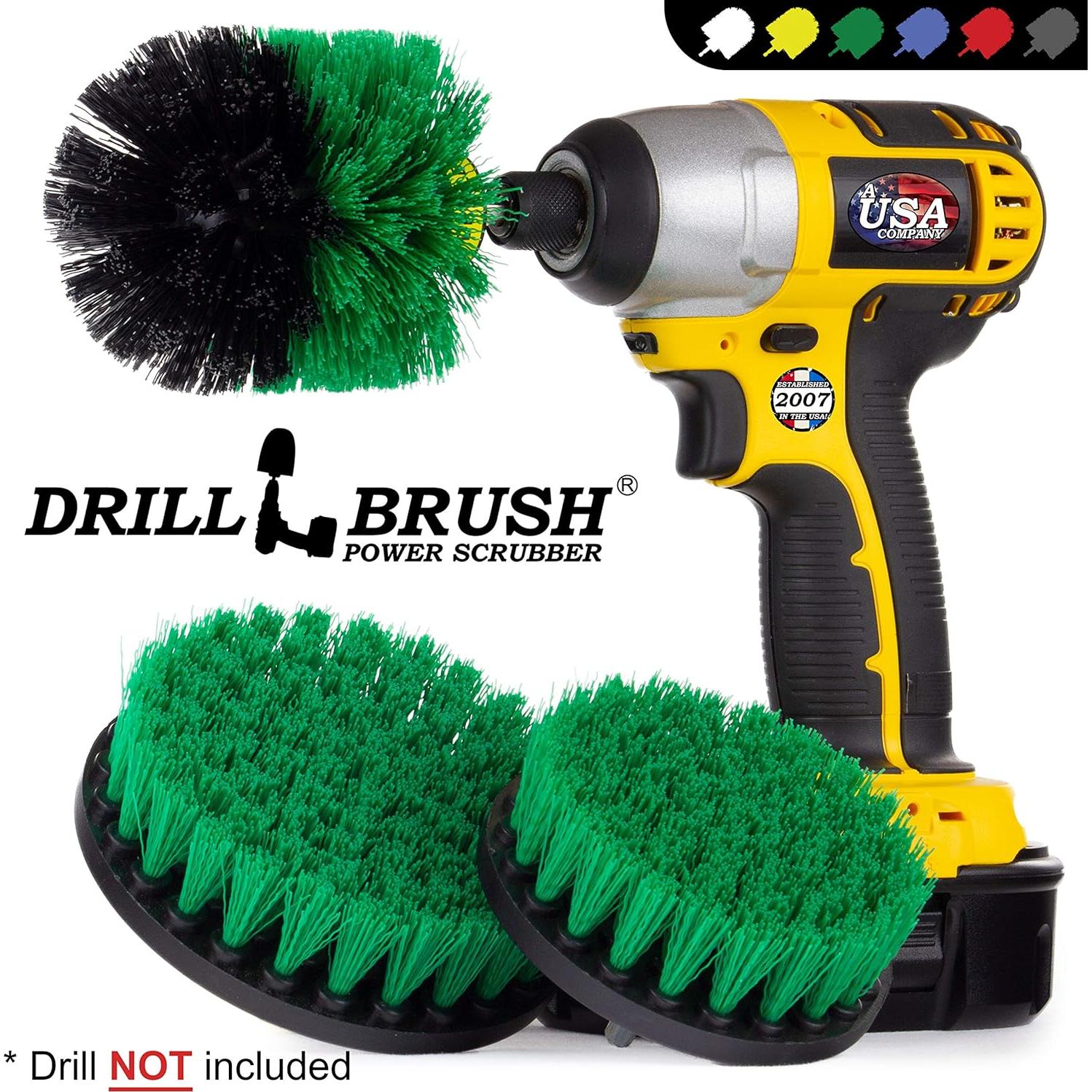 Juego de cepillos de limpieza Drillbrush 3 piezas verde media
